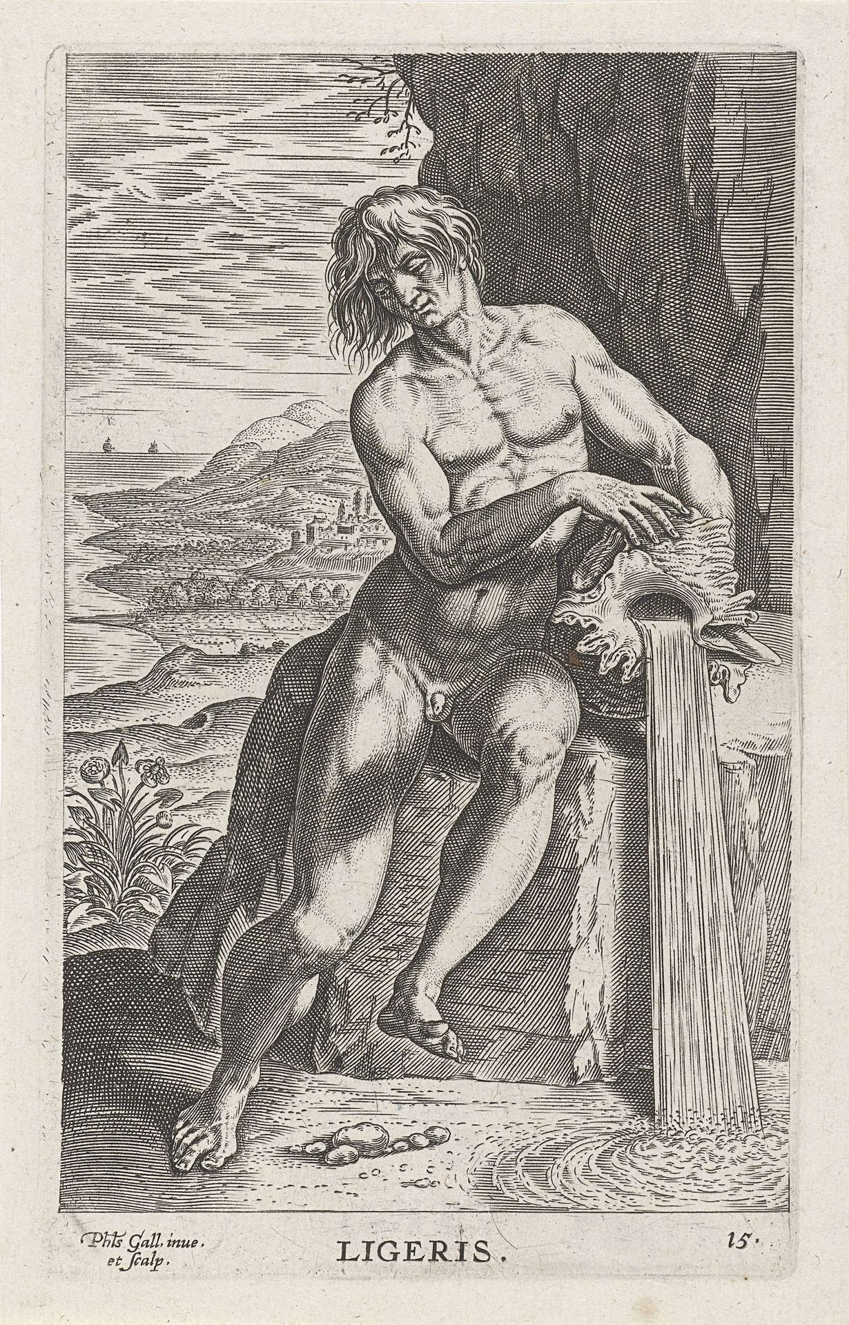 Riviergod Ligeris by Philips Galle