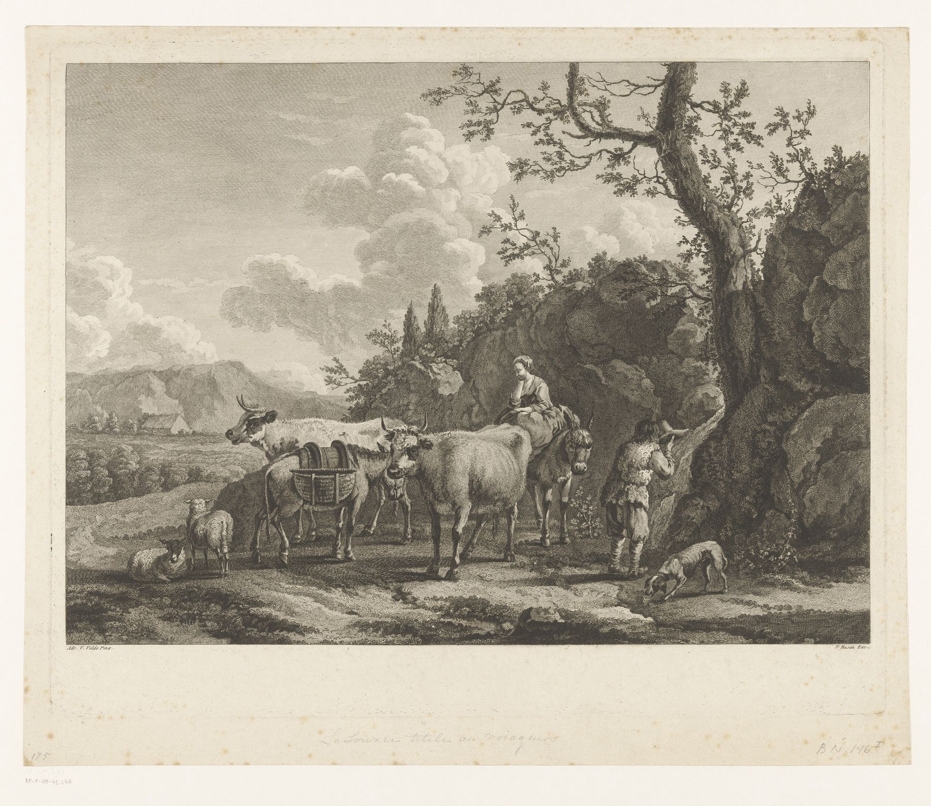 Rustende reizigers bij waterbron by Pierre François Basan