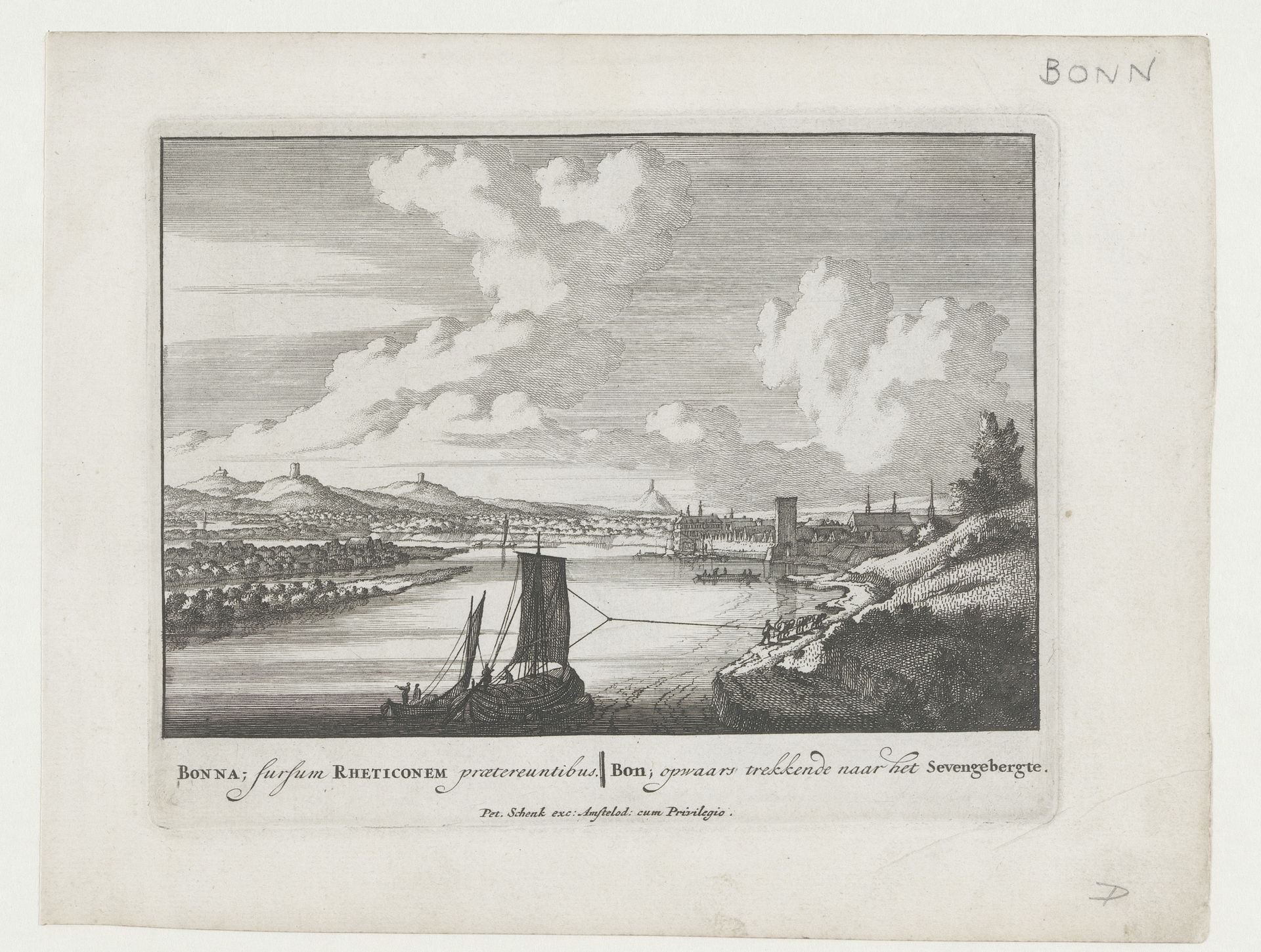 Gezicht op Bonn by Pieter Schenk