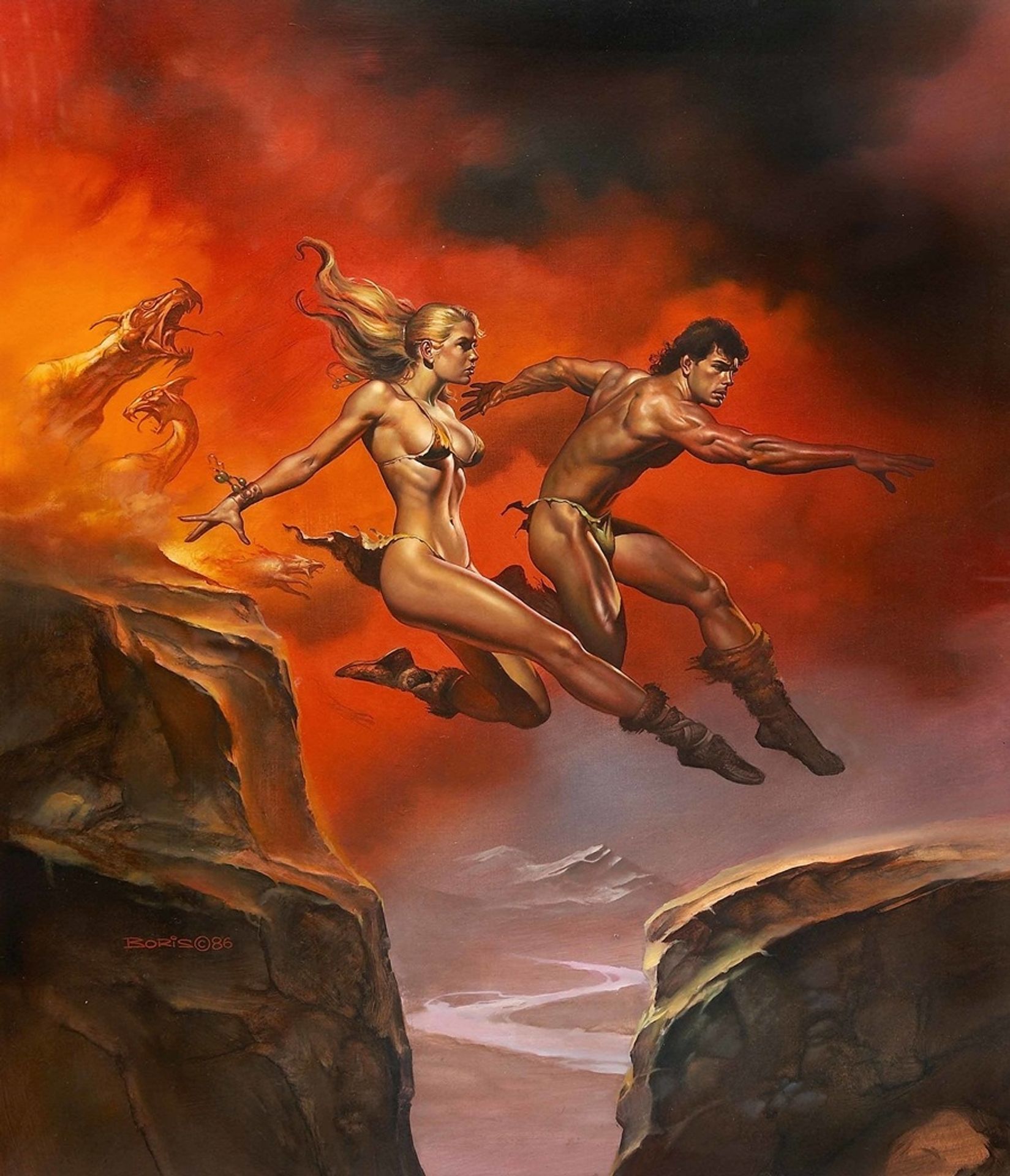 Fantasy Olympics; Broad Jump by Boris Vallejo