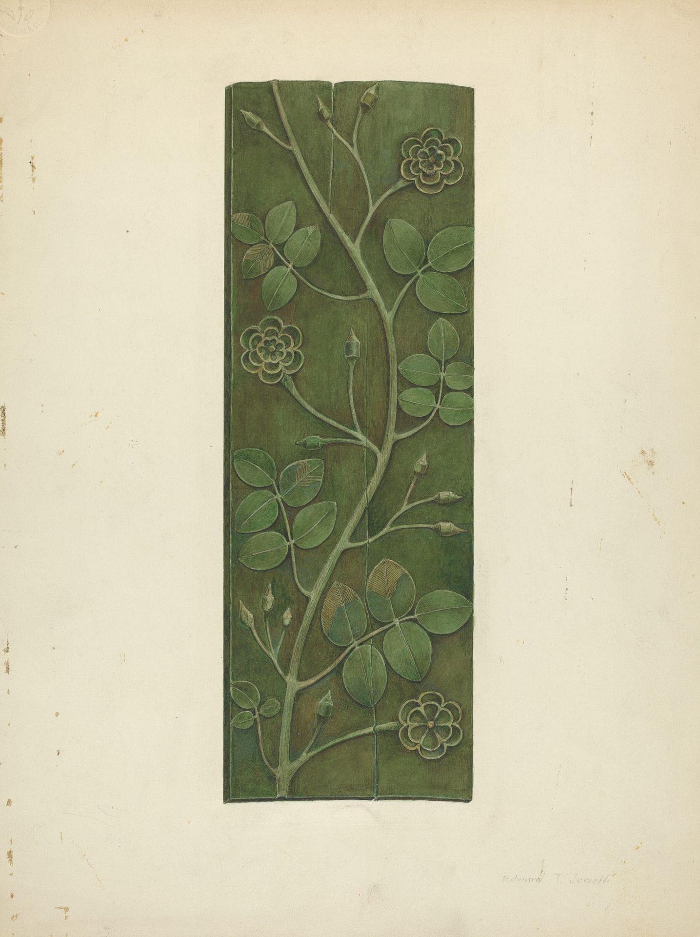 Carved Wood Panel by Edward Jewett