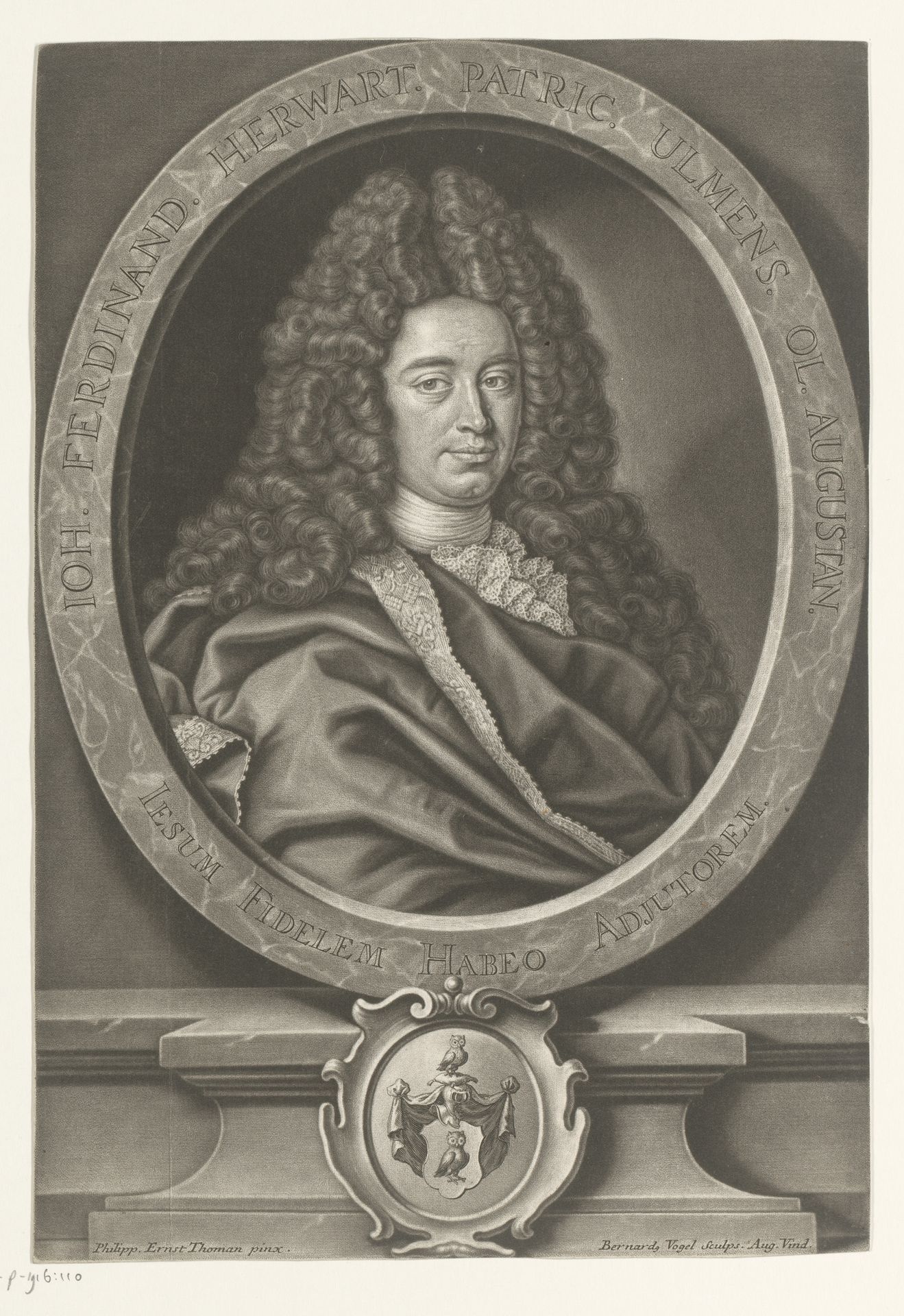 Portret van Johann Ferdinand Herwart by Bernhard Vogel