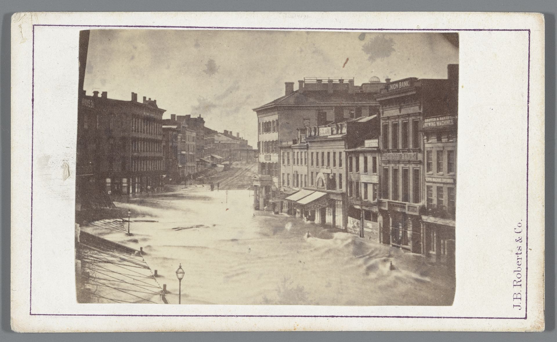 Overstroming in Buffalo Street, Rochester, 1865 by J.B. Roberts & Co.