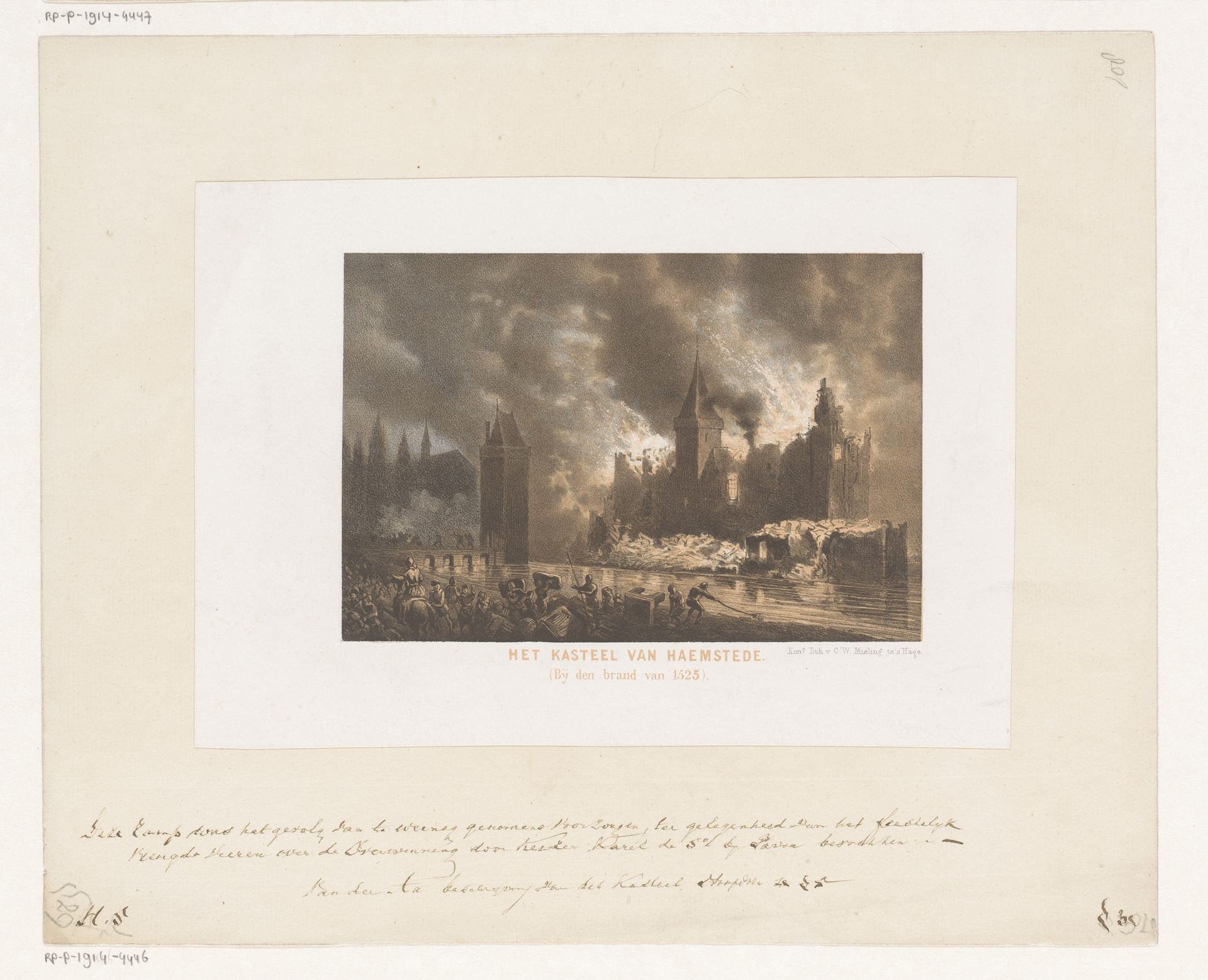 Brand in het Slot Haamstede by Koninklijke Nederlandse Steendrukkerij van C.W. Mieling