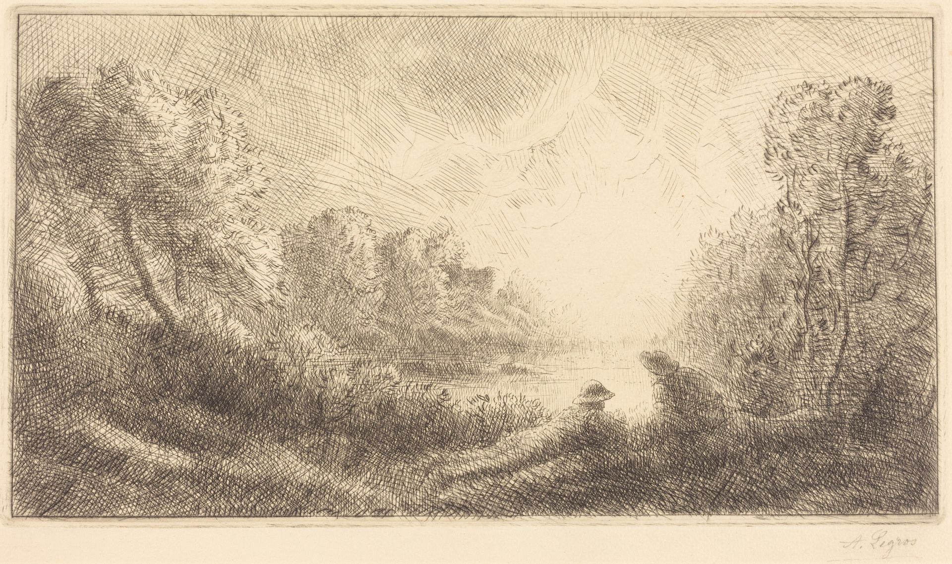 Landscape: Sunrise (Paysage: Lever du soleil) by Alphonse Legros