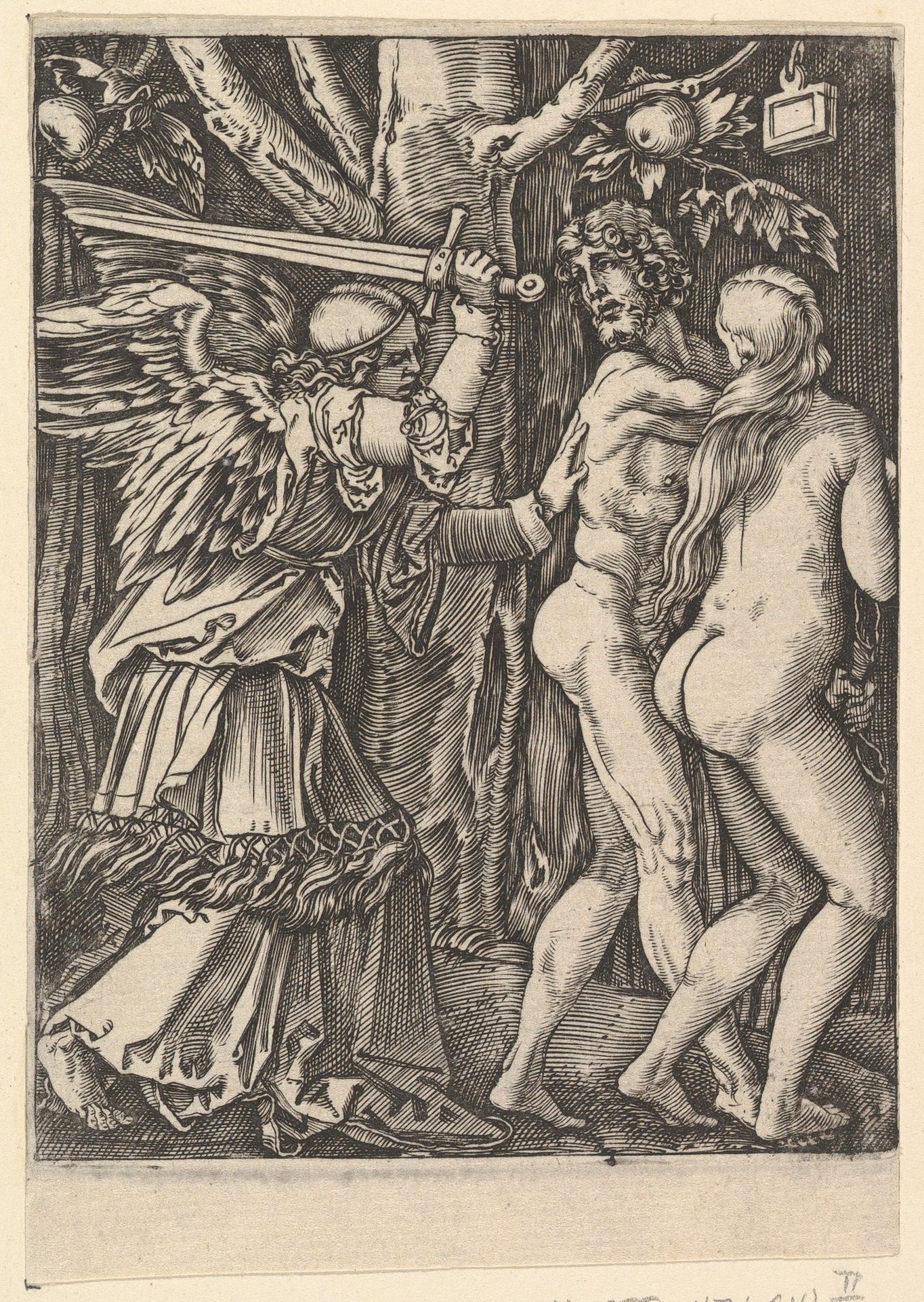 The Expulsion from the Paradise, after Dürer by Marcantonio Raimondi