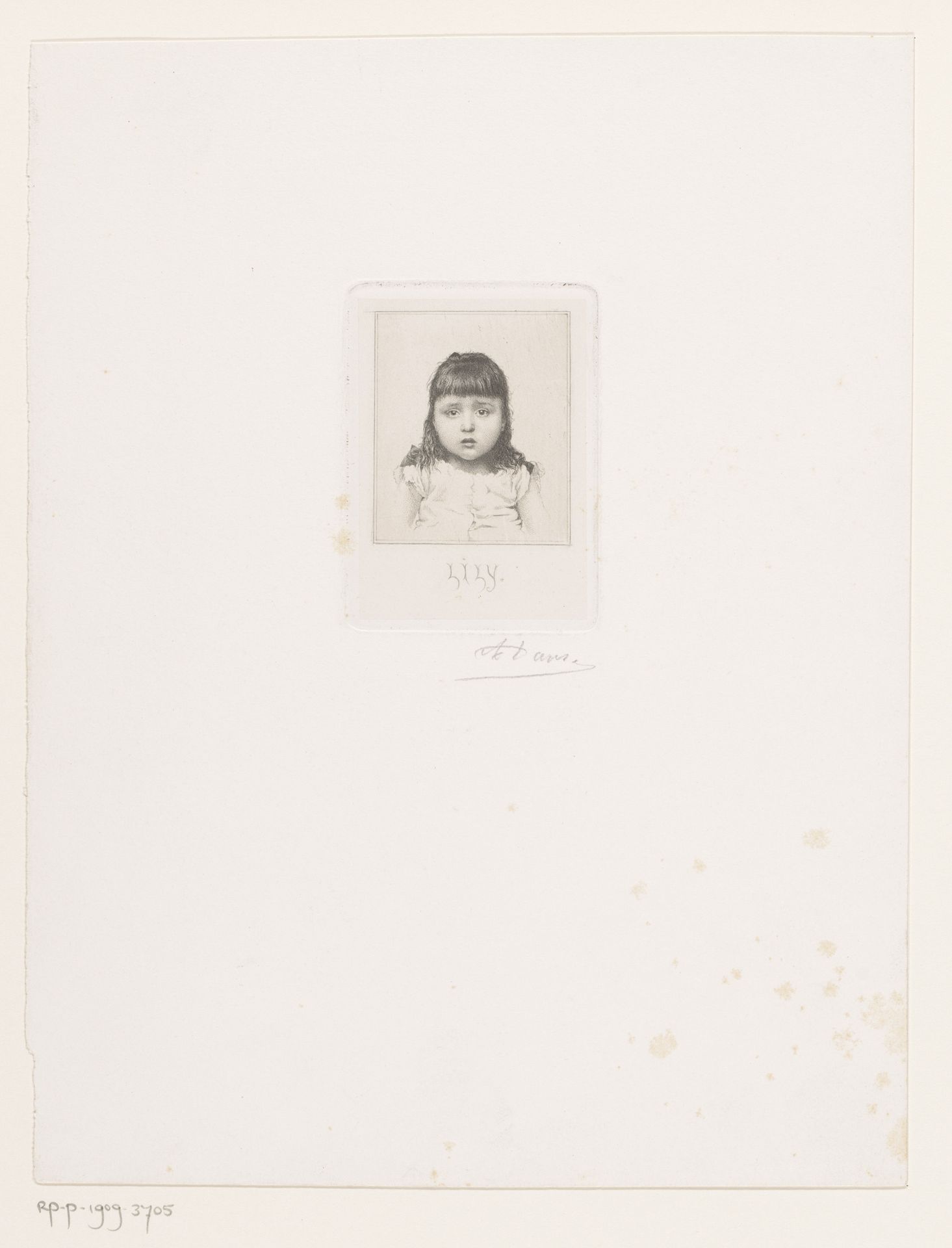 Portret van een onbekend meisje, mogelijk Lily by Auguste Danse