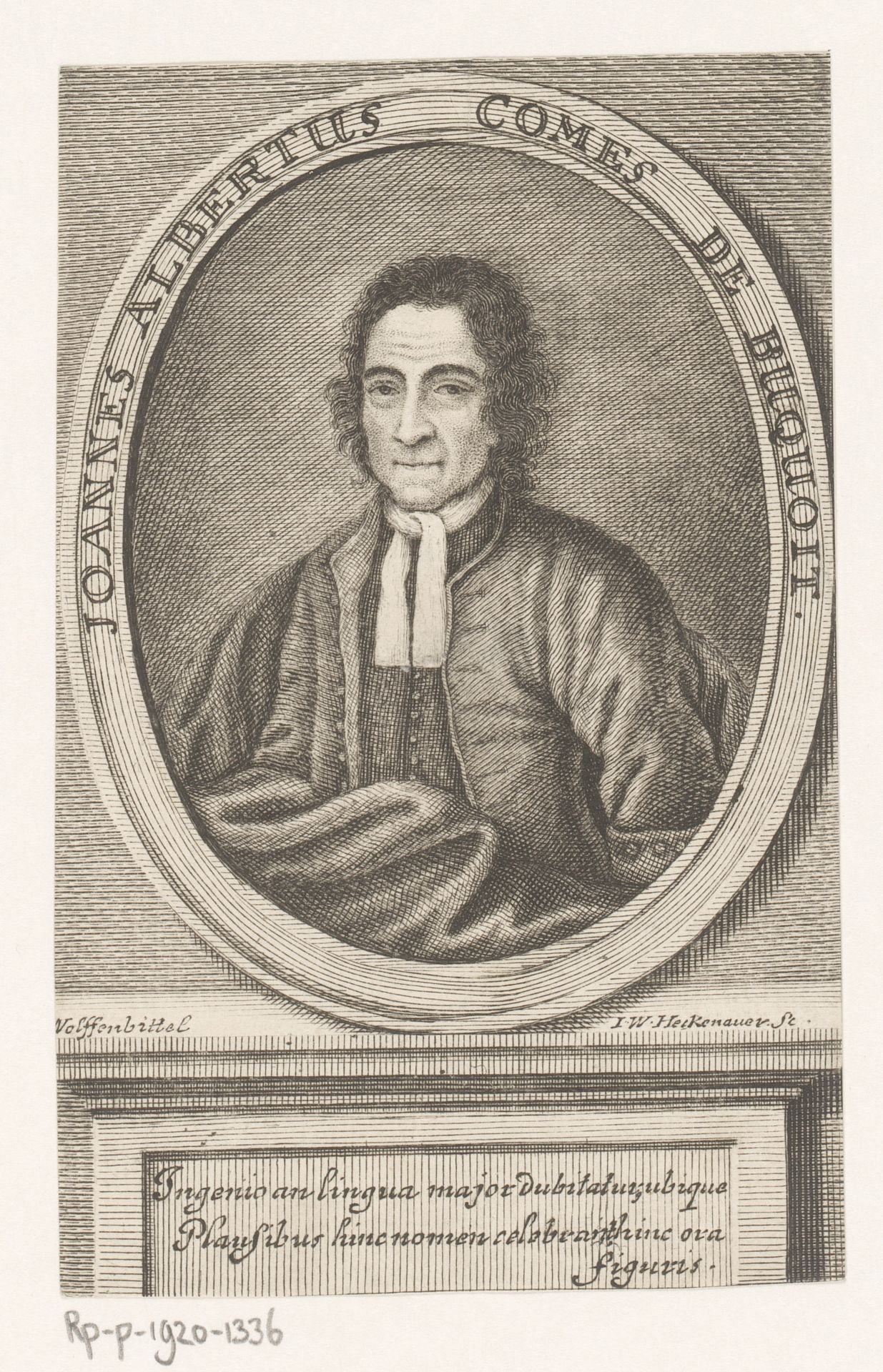 Portret van Jean Albert D'Archambaud de Bucquoy by Jakob Wilhelm Heckenauer