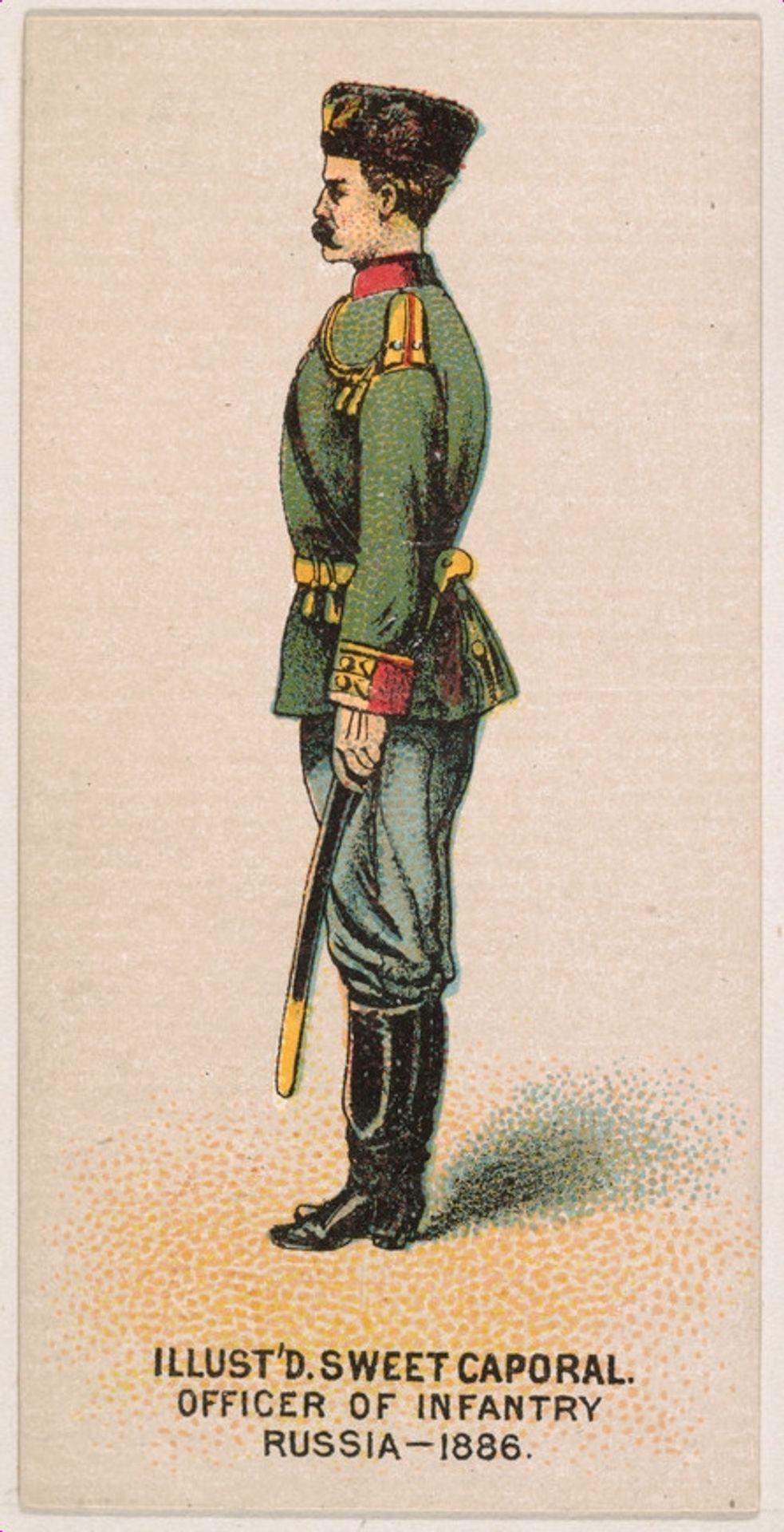 Officer of Infantry, Russia, 1886, from the Military Series (N224) issued by Kinney Tobacco Company to promote Sweet Caporal Cigarettes by Kinney Brothers Tobacco Company