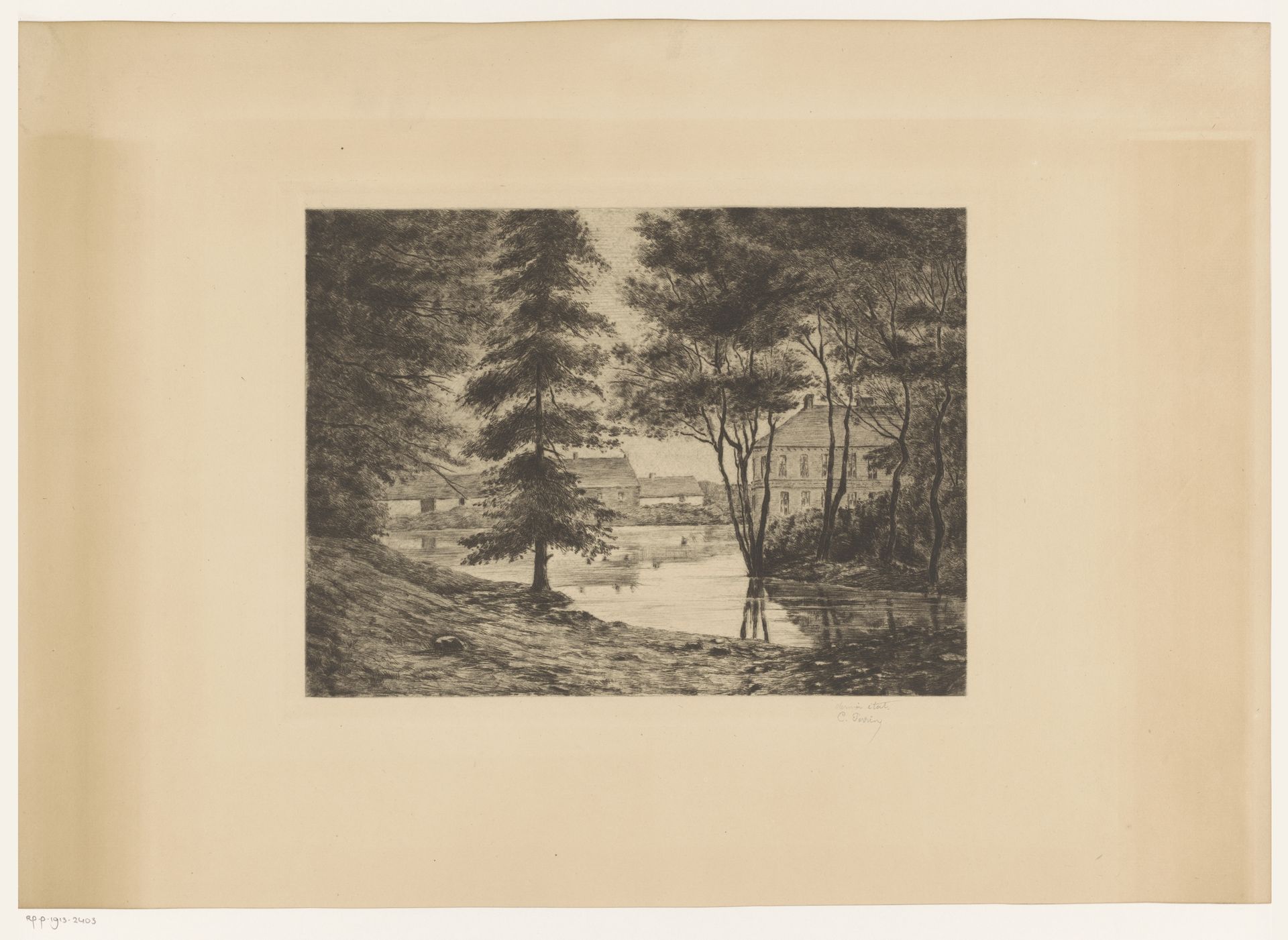 Gezicht op kasteel Ghlin by Ch. Perrin