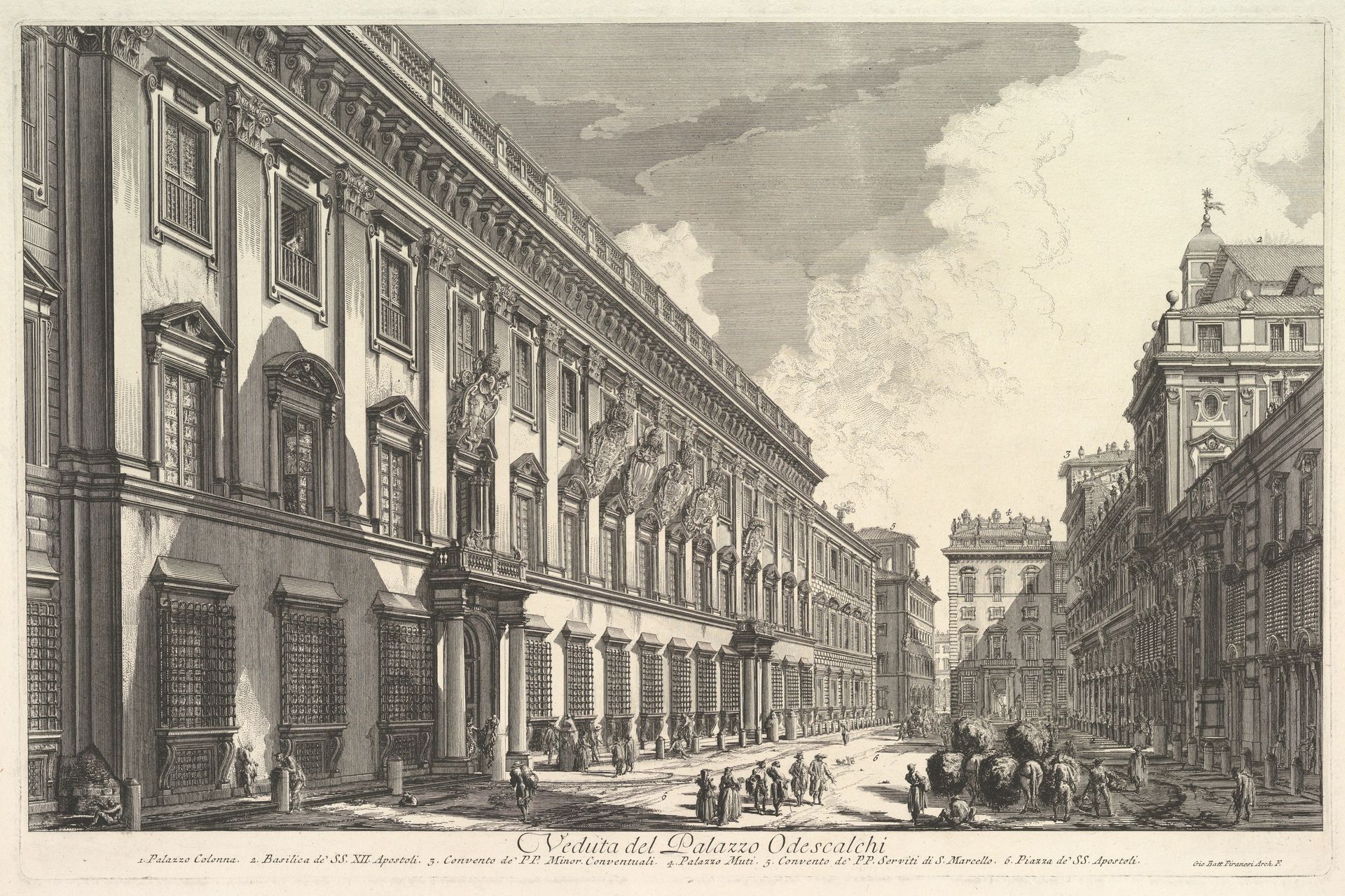 View of the Palazzo Odeschali, from Vedute di Roma (Roman Views) by Giovanni Battista Piranesi