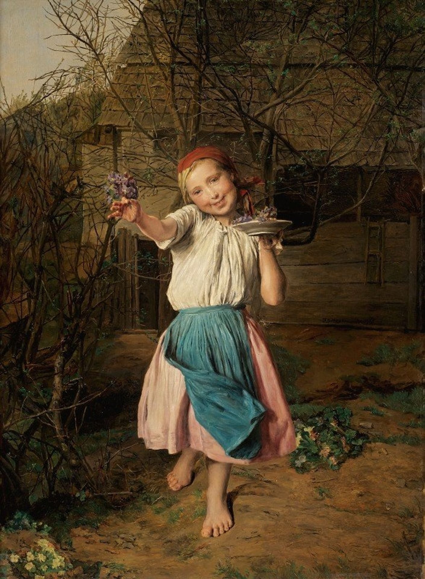 Das Veilchenmädchen by Ferdinand Georg Waldmüller