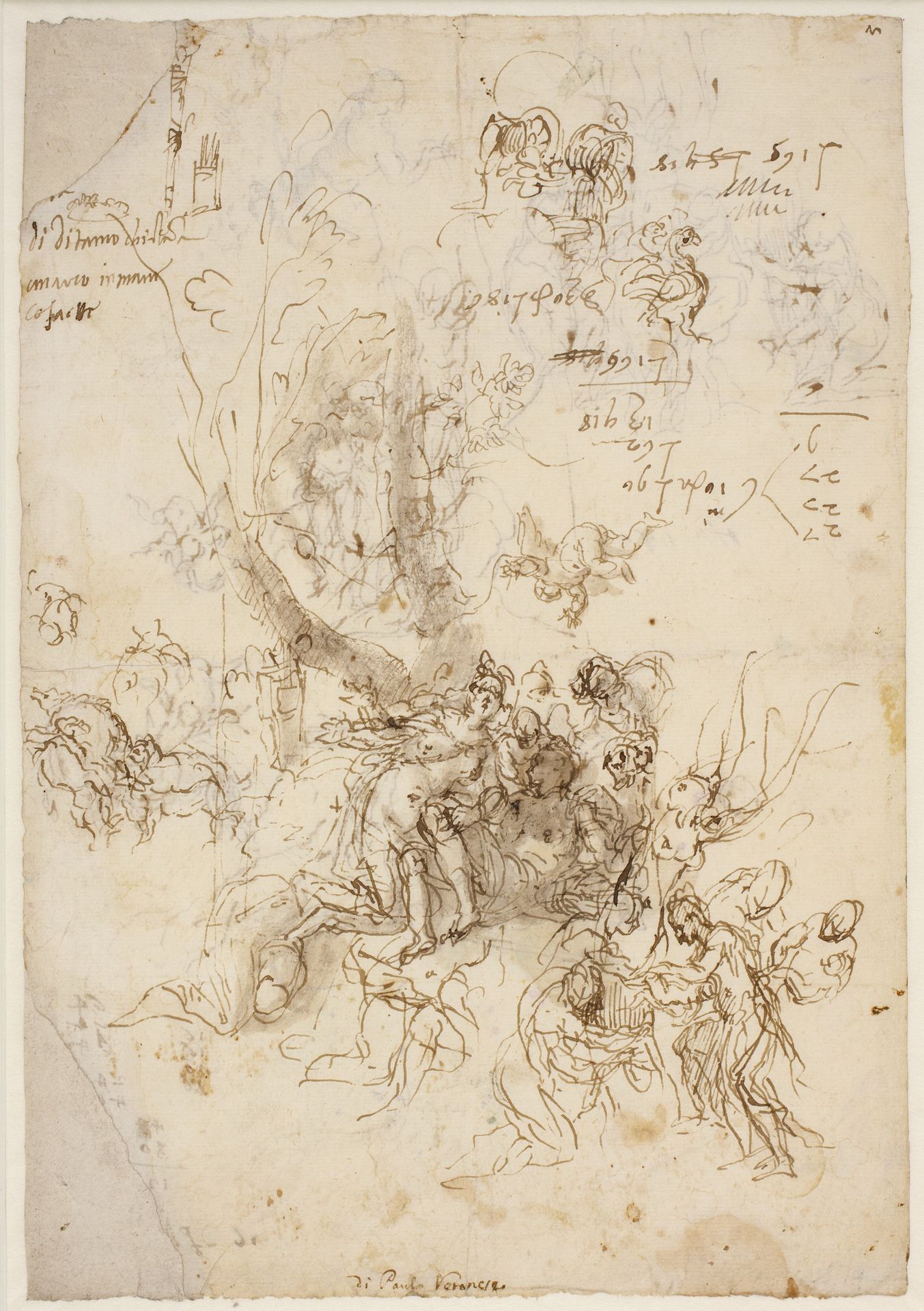 Sketches for the birth and death of Adonis by Paolo Veronese