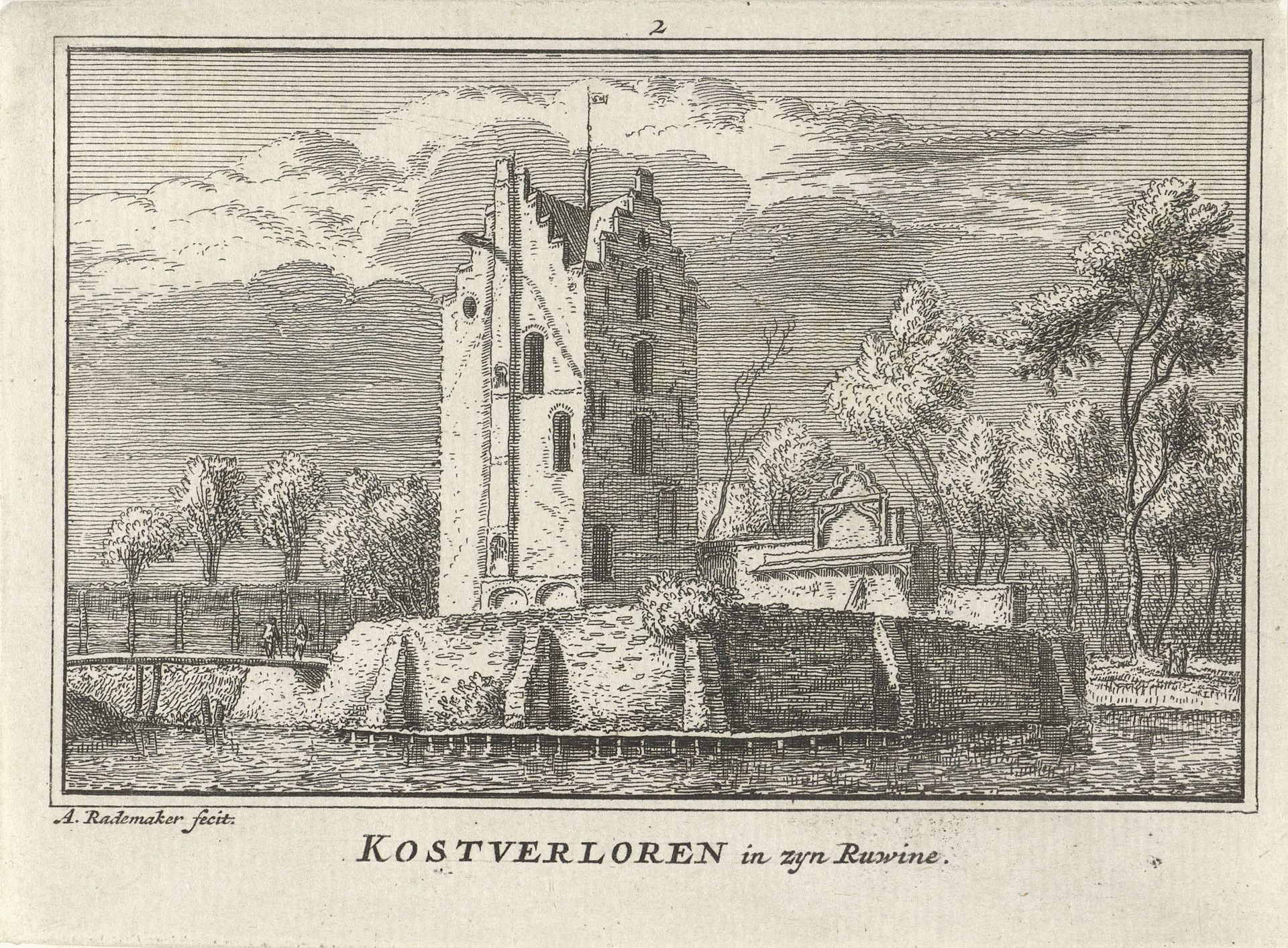 Gezicht op Huis Kostverloren, 1650 by Abraham Rademaker