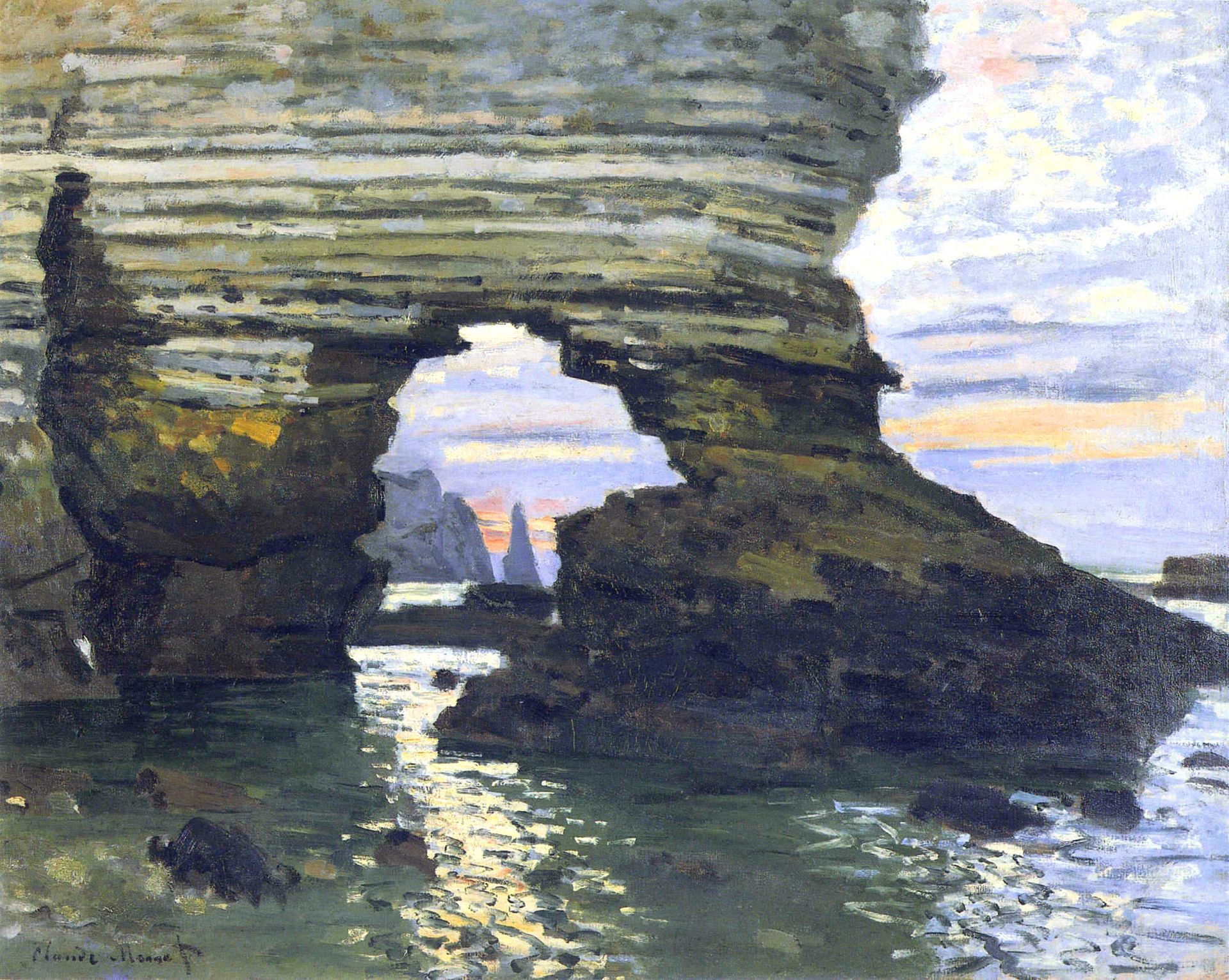 Port d `Amount Etretat by Claude Monet