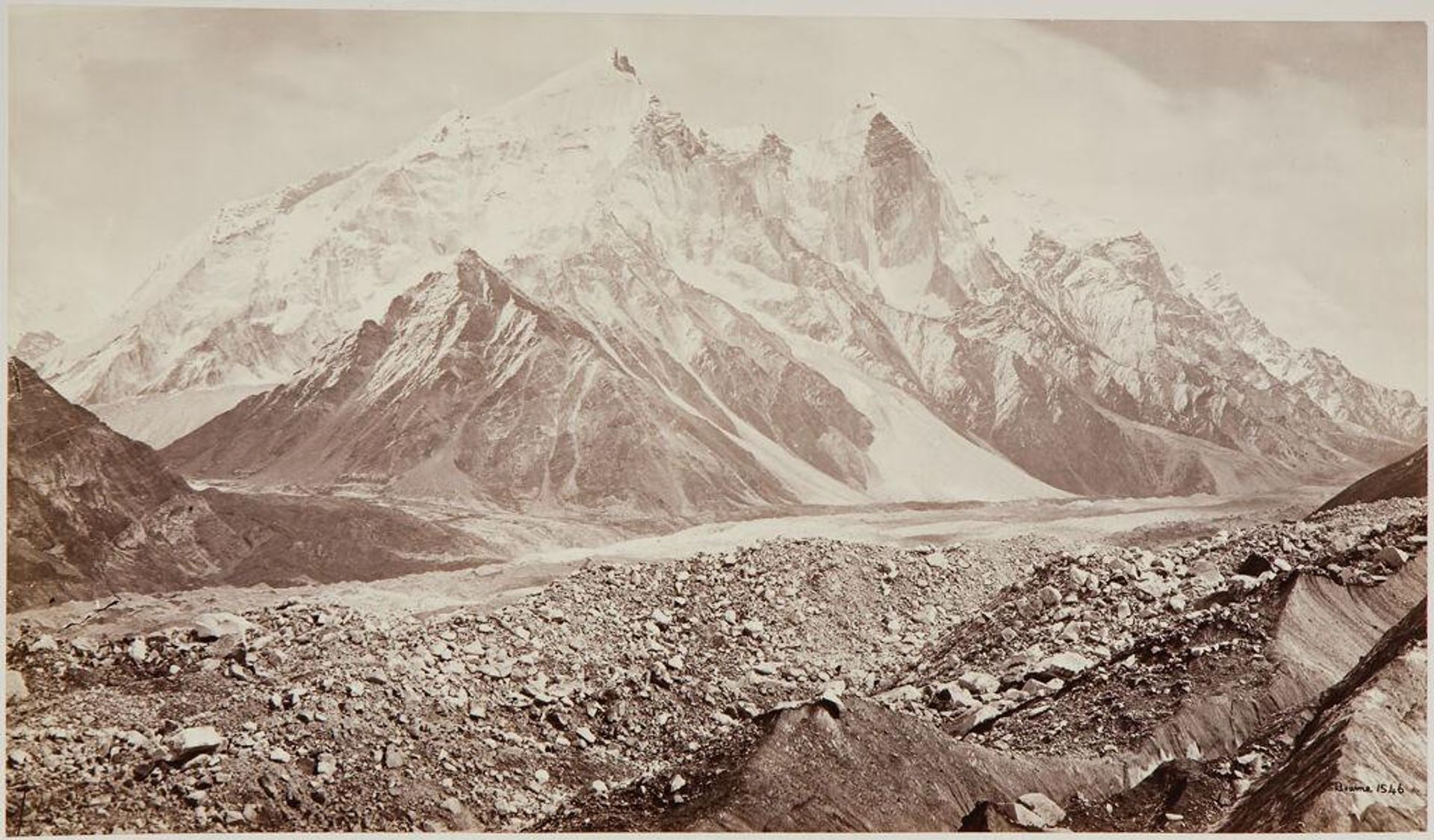 Range of Snowy Peaks Above the Gangootri Glacier, Buspa Valley by Samuel Bourne