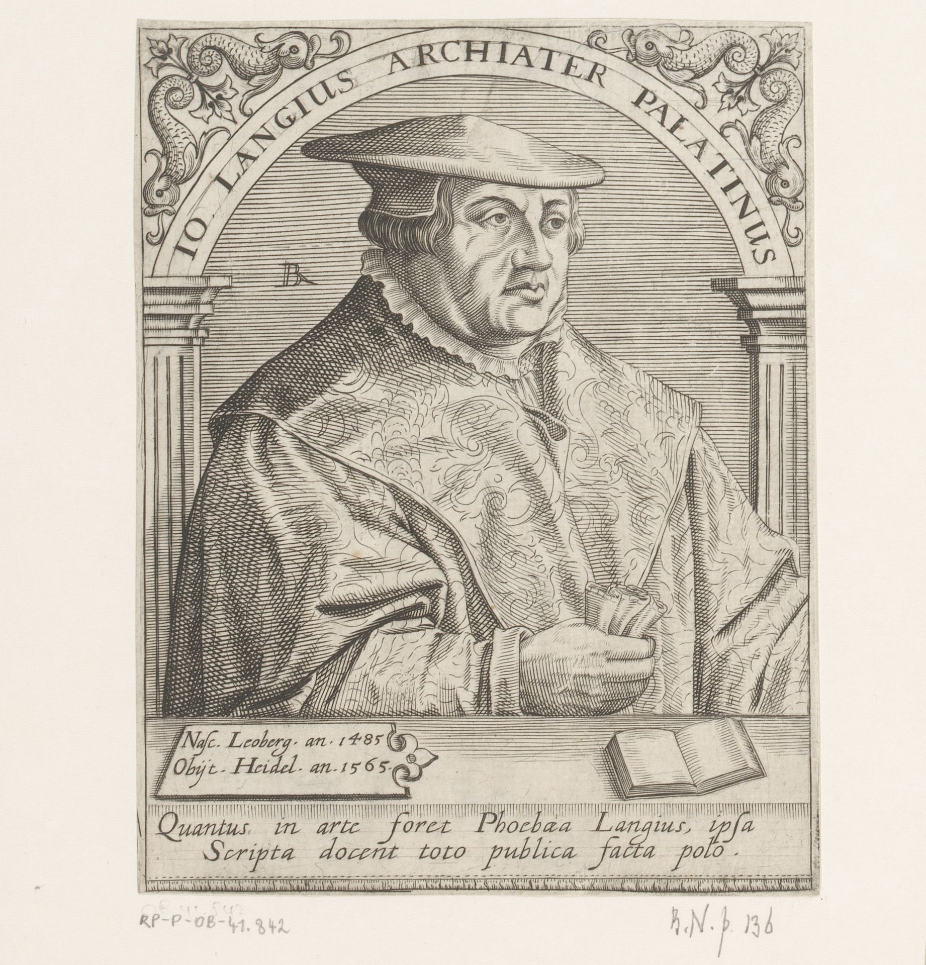 Portret van Johannes Lange by Robert Boissard