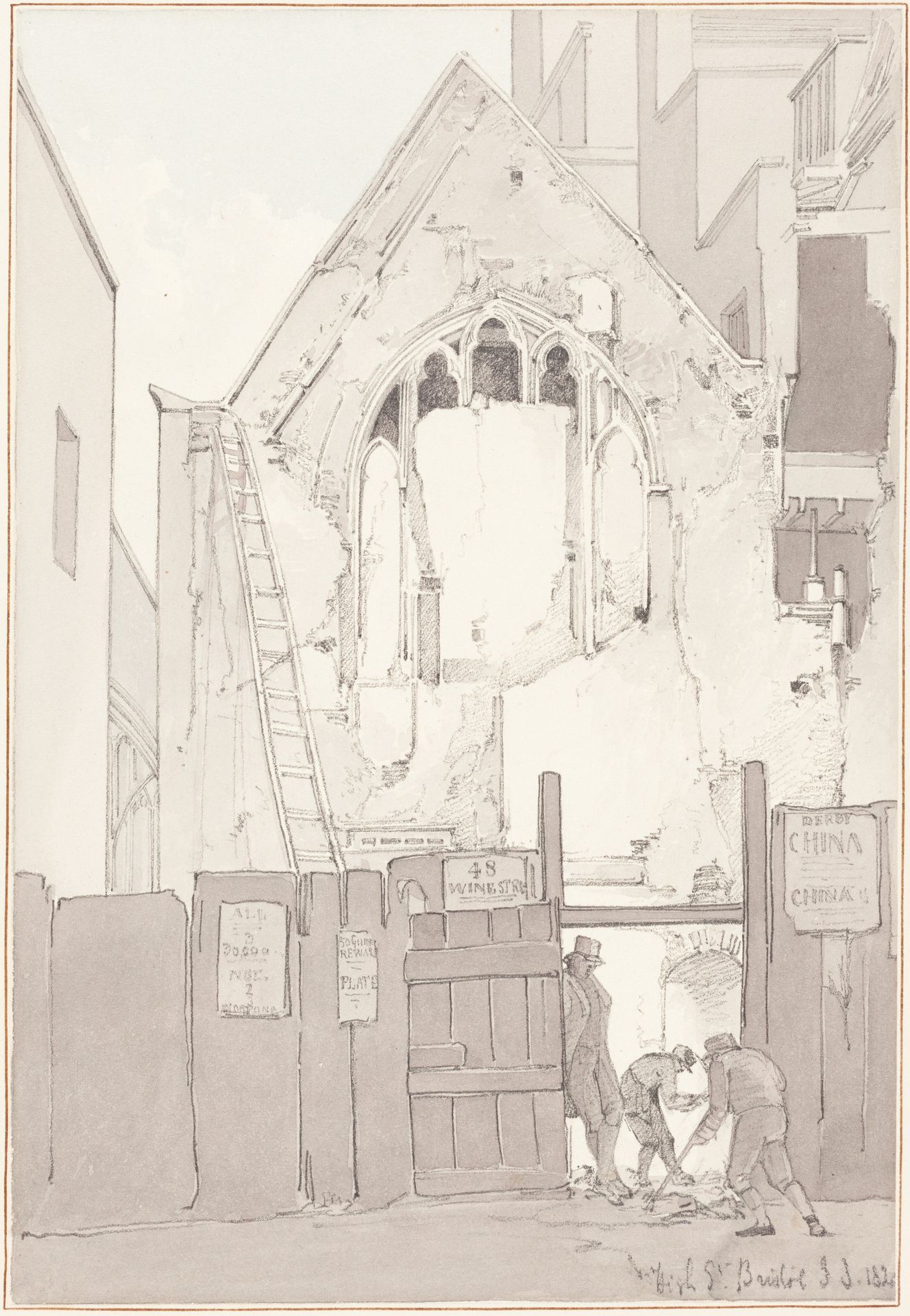 The Discovery of an East Window of All Saints’ Church, behind High Street, Bristol by James Johnson
