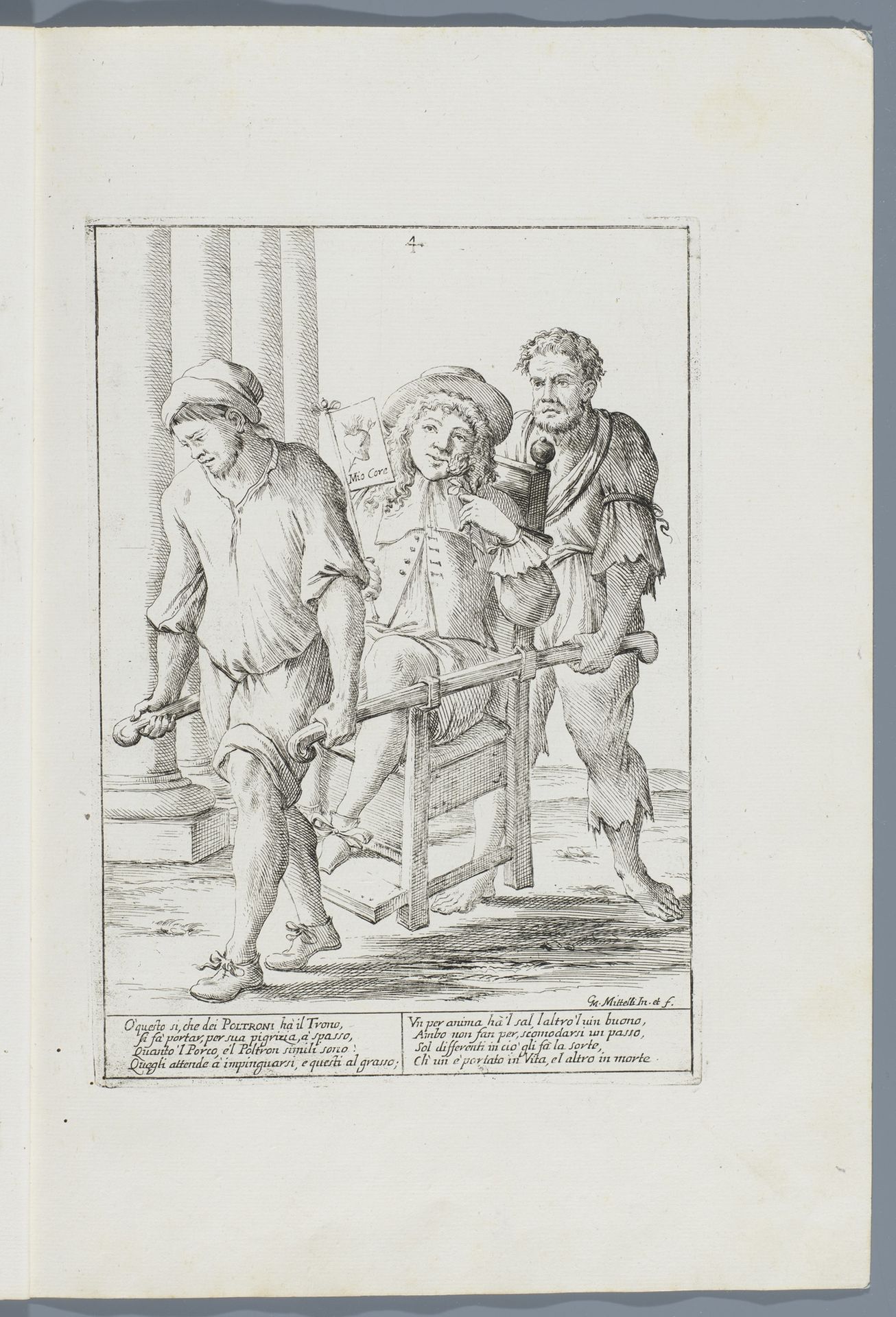 De luiwammes laat zich ronddragen by Giuseppe Maria Mitelli