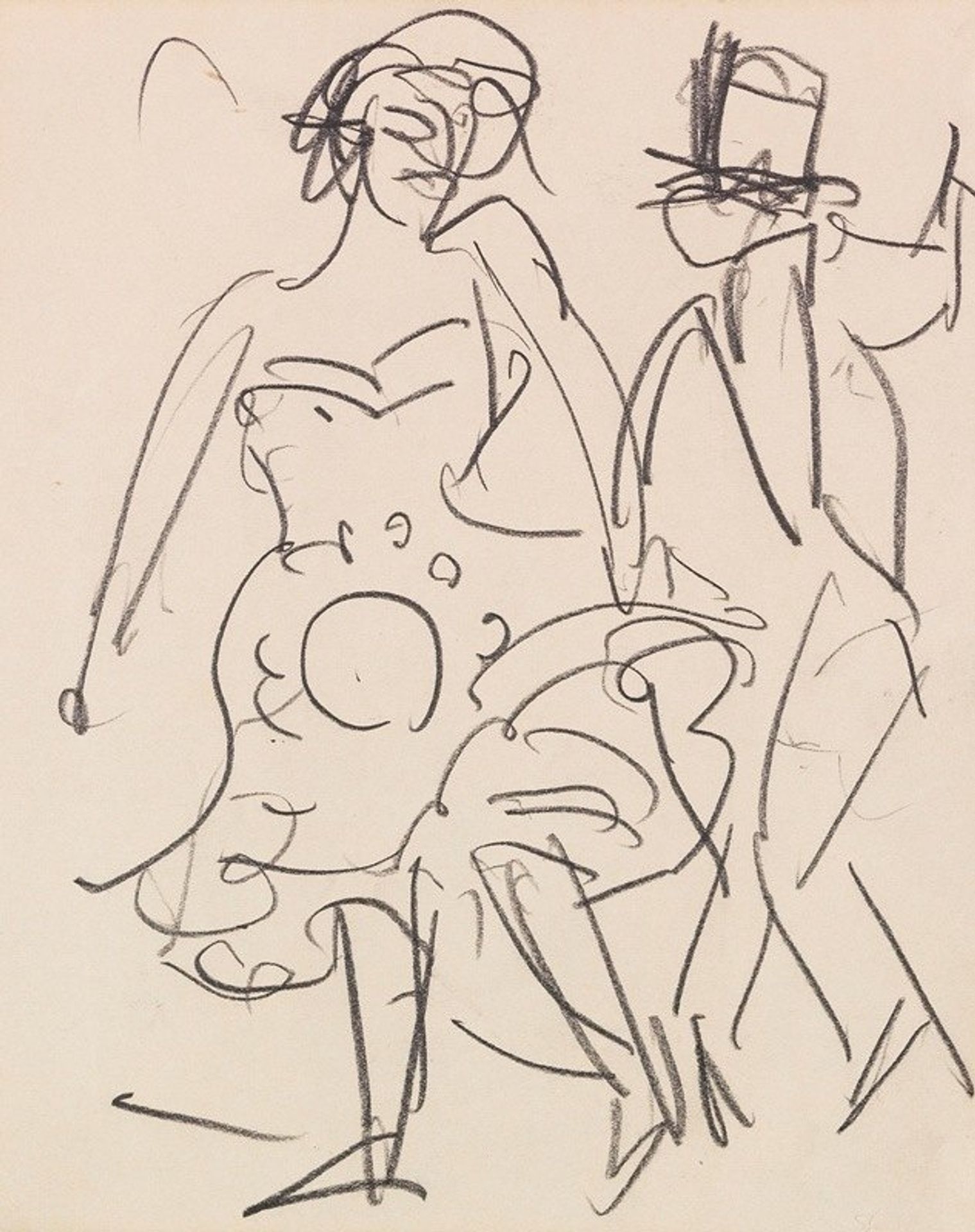 Paar beim Tanz by Ernst Ludwig Kirchner