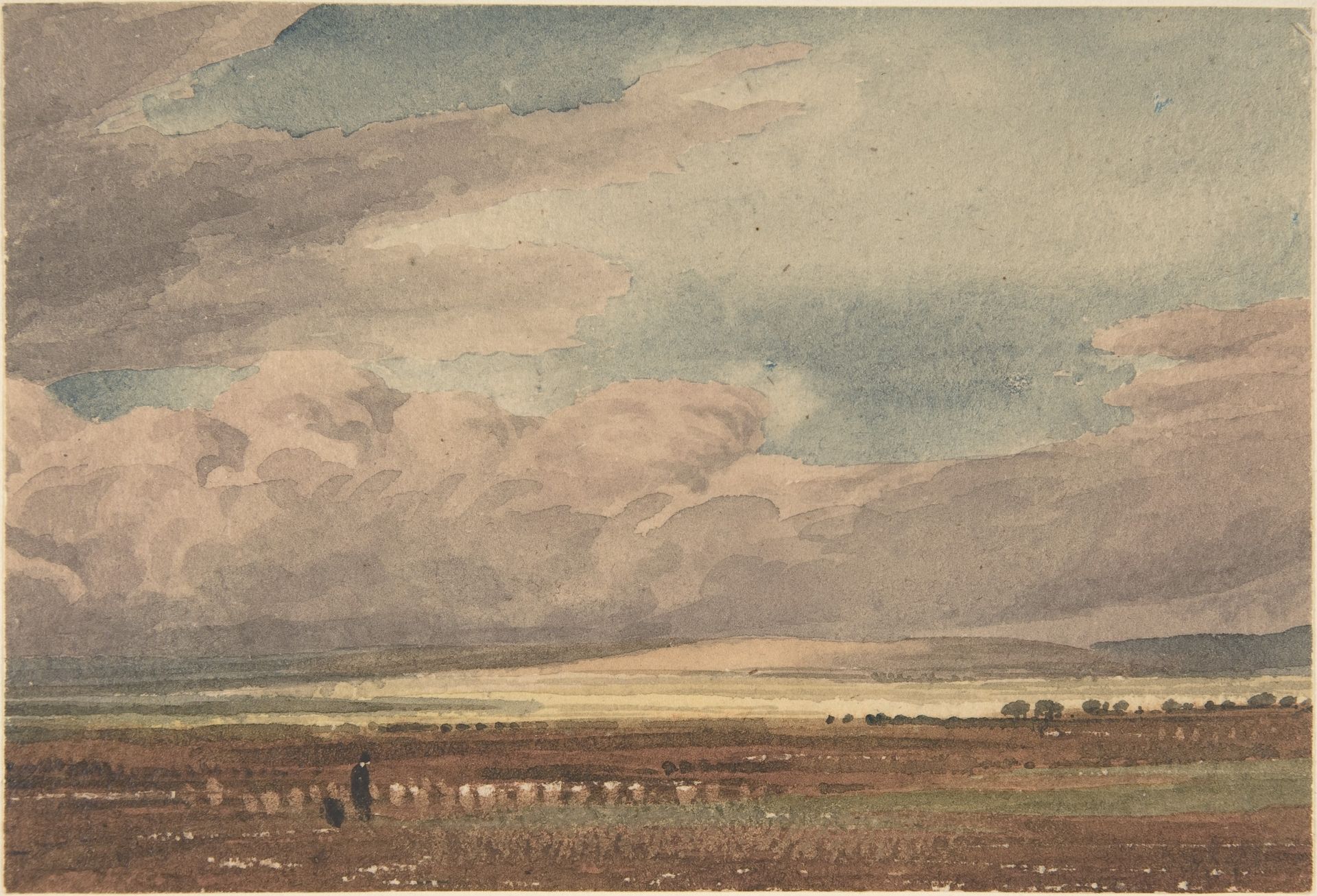 Salisbury Plain with Old Sarum in the Distance, Wiltshire by William Turner of Oxford
