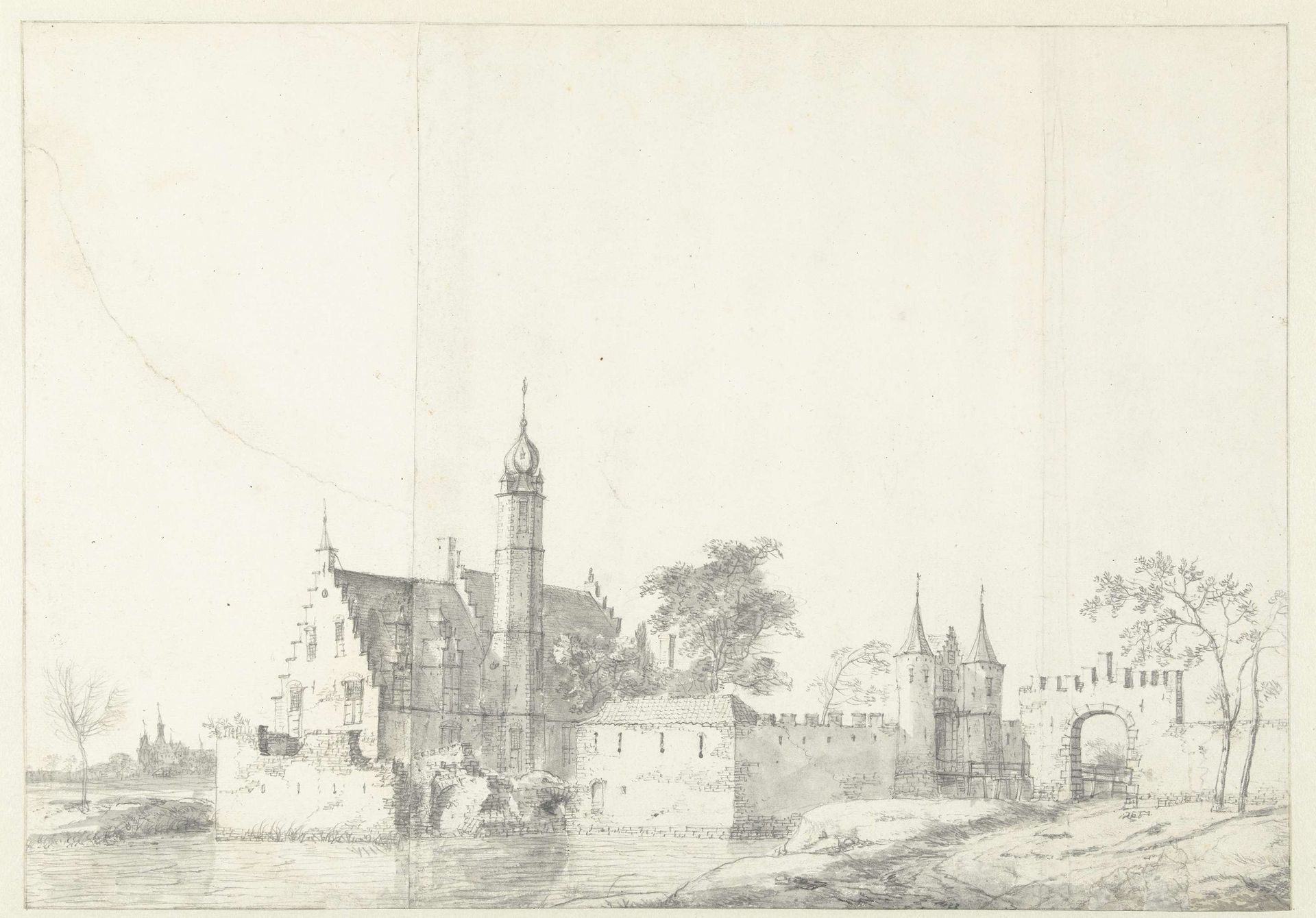Gezicht op het kasteel Nieuw-Herlaar (?) by Roelant Roghman