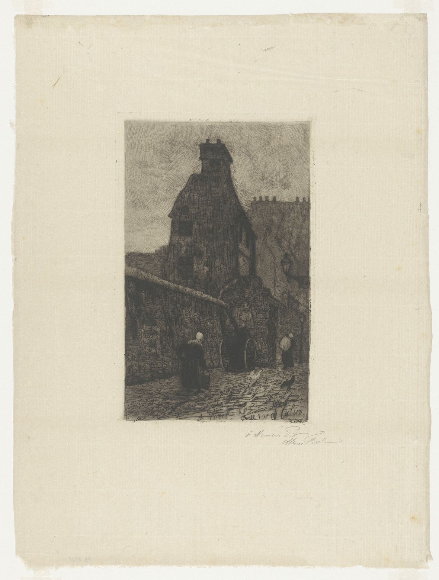 Gezicht op de Rue Saint-Julien-le-Pauvre te Parijs by Alexis Forel