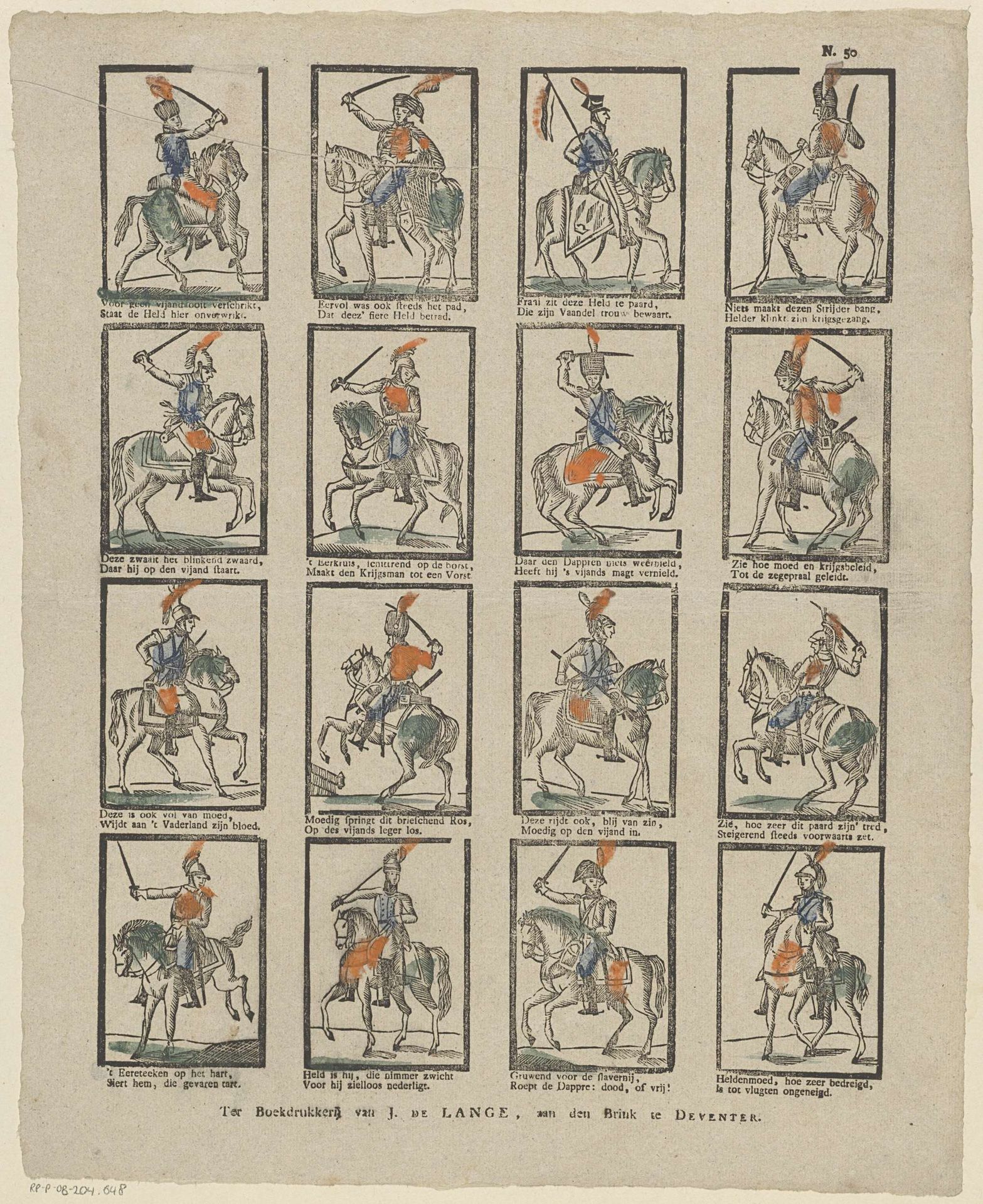 Militairen te paard by Jan de (II) Lange