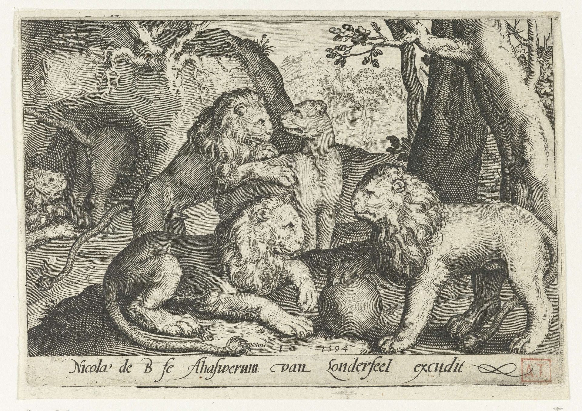 Leeuwen by Nicolaes de Bruyn