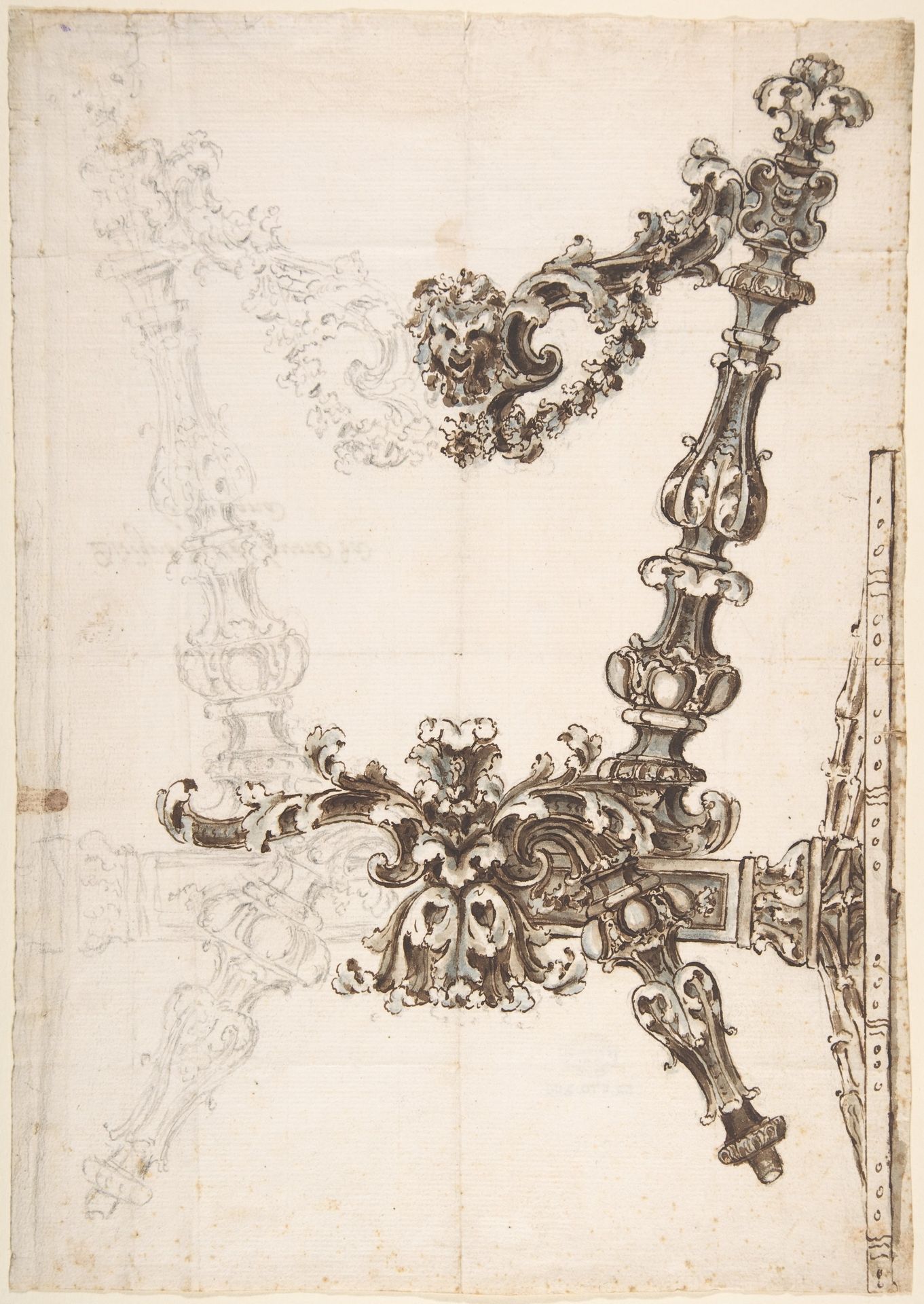Frontal View of the Main Carved Wooden Structure of a Carriage by Anonymous