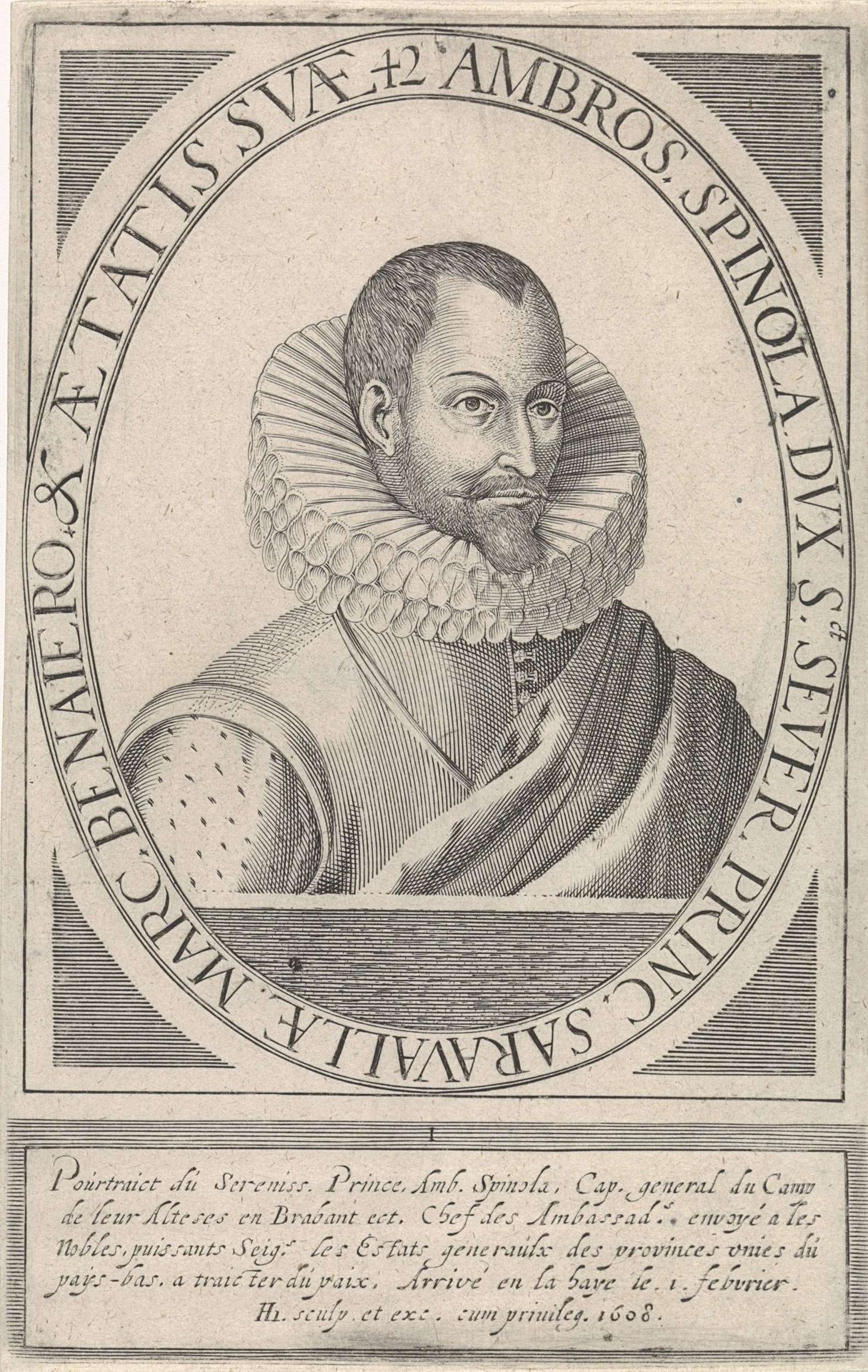 Portret van Ambrogio Spinola, markies de los Balbases by Hendrick Hondius I