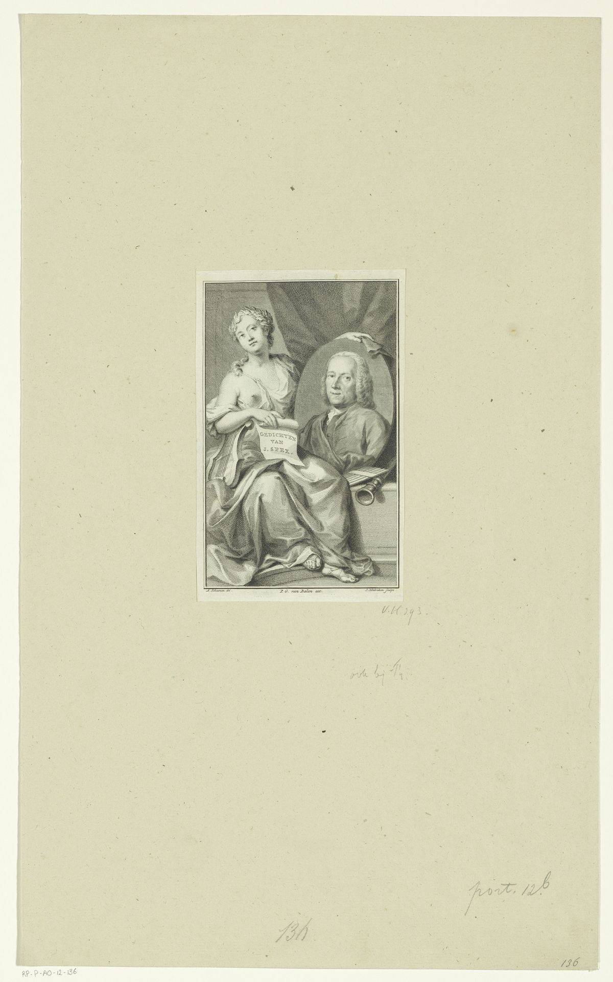 Portret van Jacob Spex by Jacob Houbraken