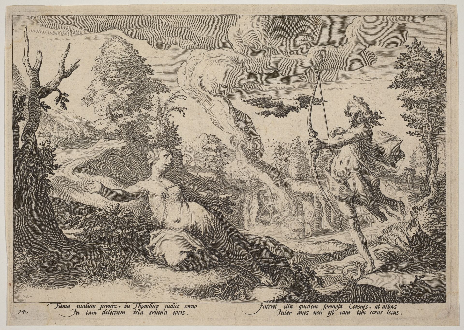 Apollo Killing Coronis by Hendrick Goltzius