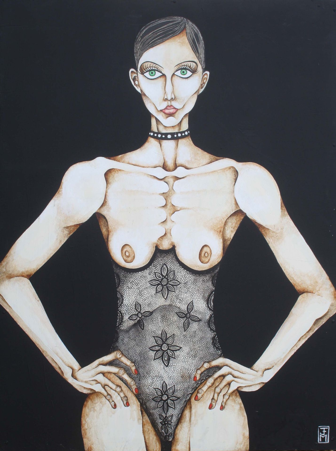 Portrait of Charlotte in Black Corset by Joe Machine