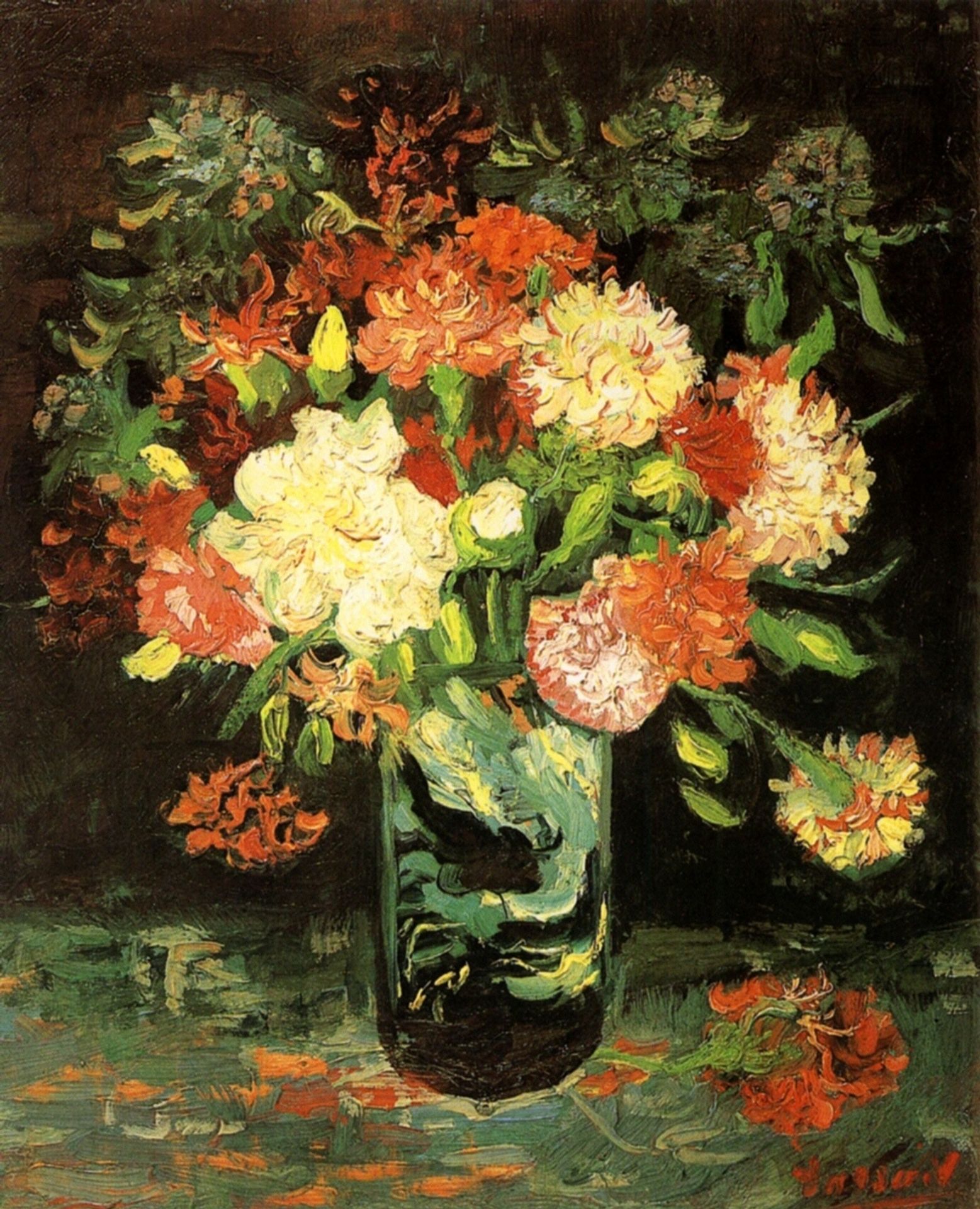Vase with Carnations by Vincent van Gogh