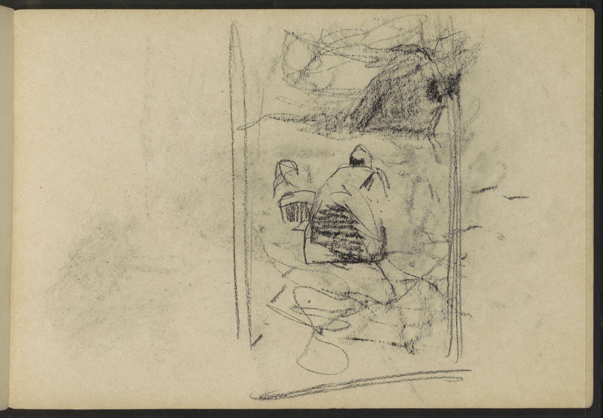 Knielende vrouw bij een boerderij by Willem Witsen