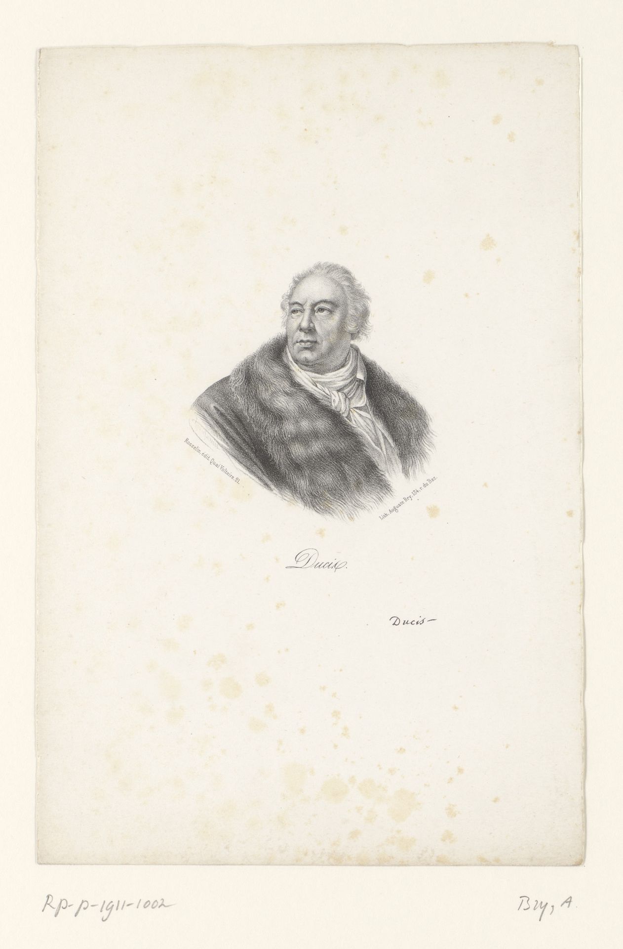 Portret van de schrijver Jean-François Ducis by Auguste Bry