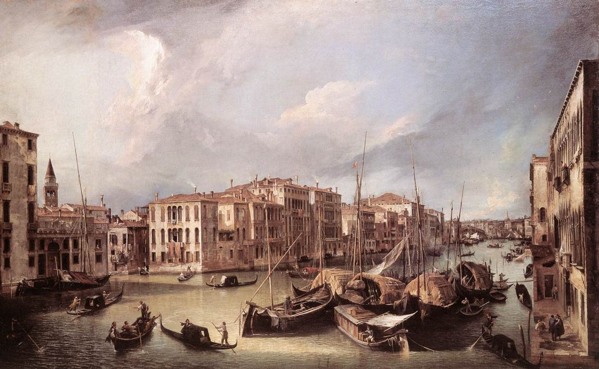 Grand Canal: Looking North East toward the Rialto Bridge by Canaletto