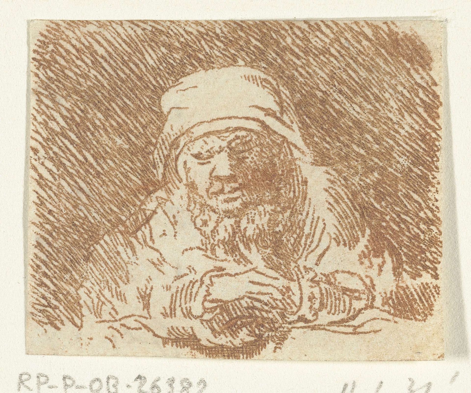 Slapende oude man by Ernst Willem Jan Bagelaar