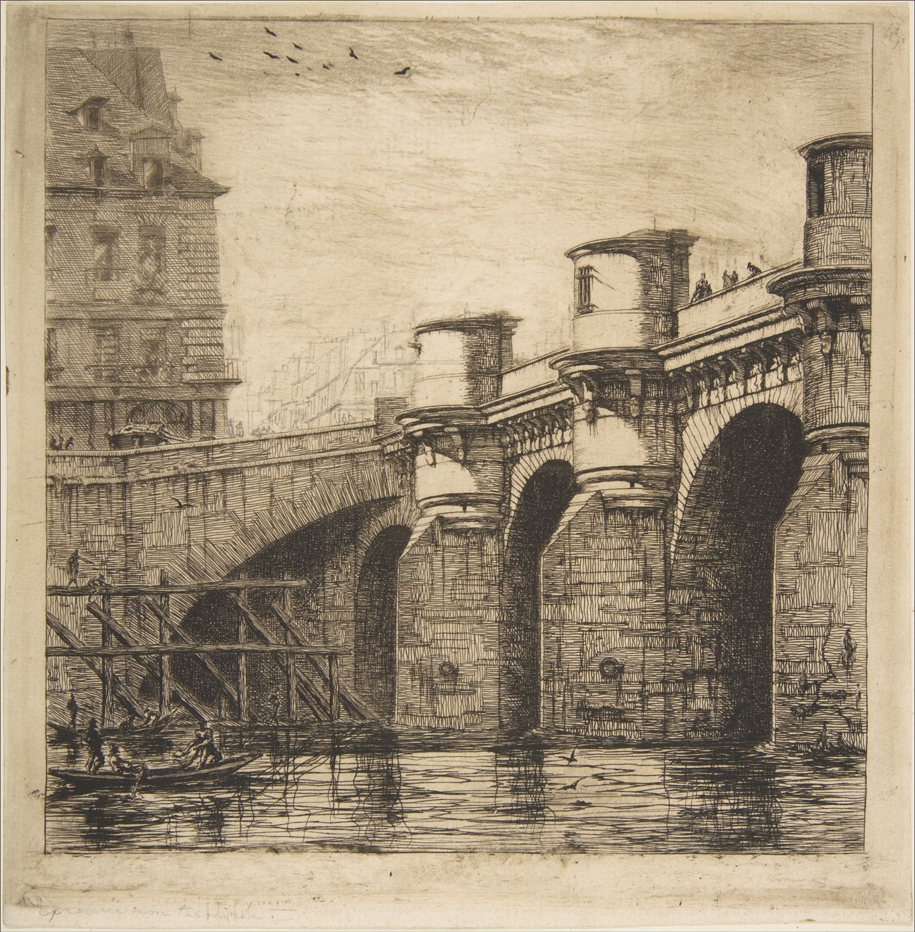 Pont-Neuf, Paris by Charles Meryon