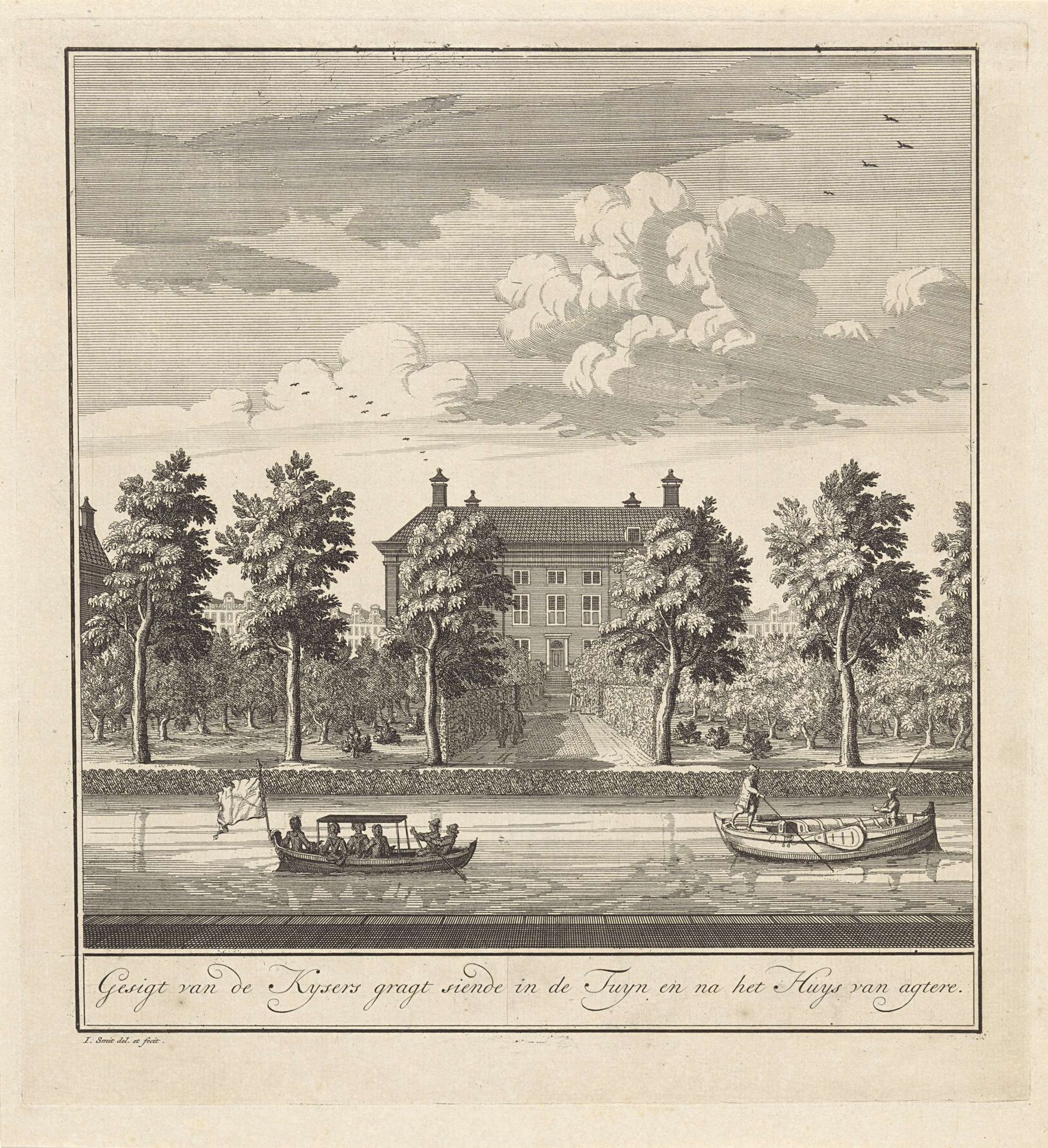 Gezicht op de tuin en de achtergevel het Corvershof te Amsterdam by Jan (I) Smit