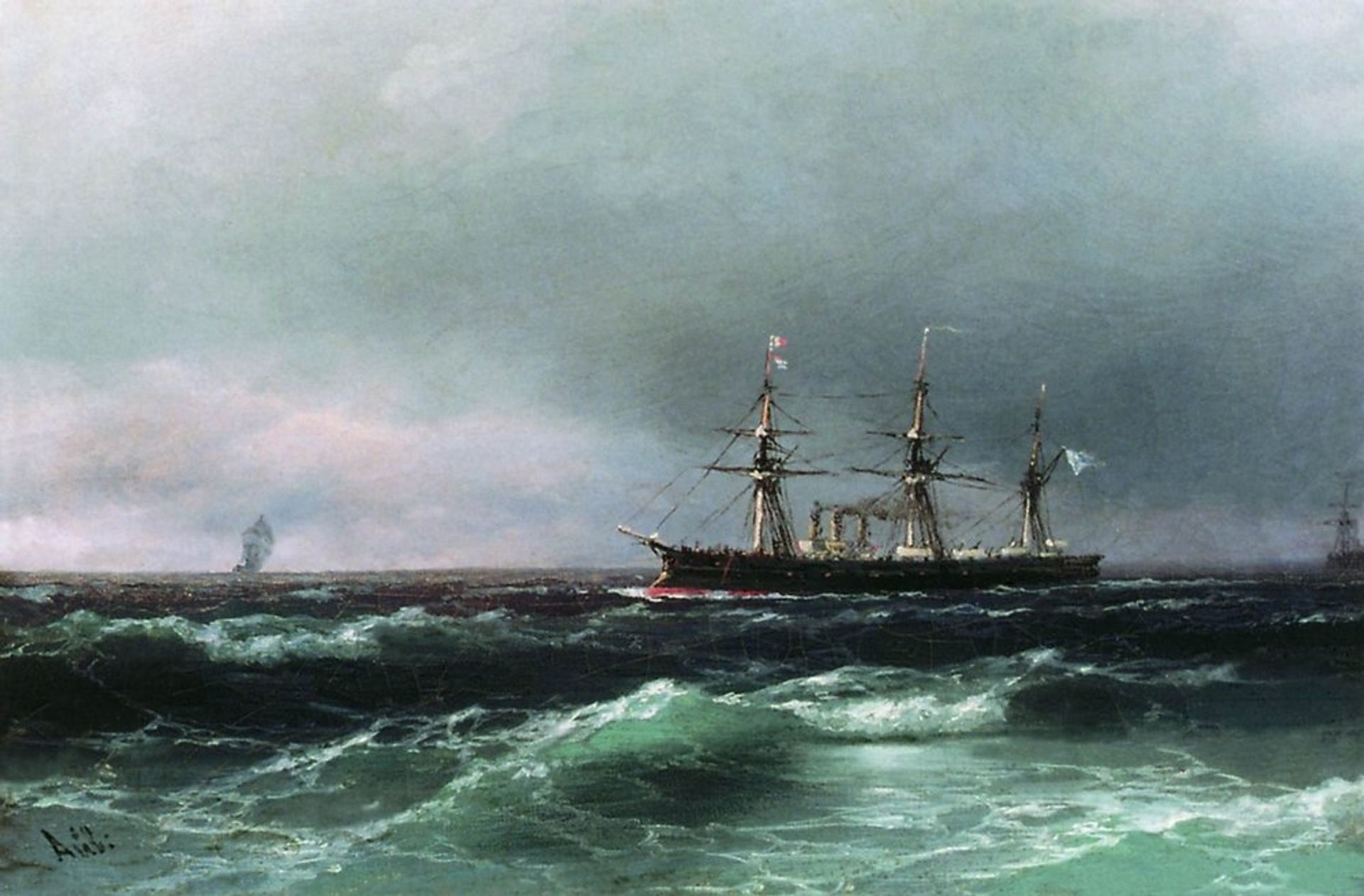 Ship at sea by Ivan Konstantinovich Aivazovsky