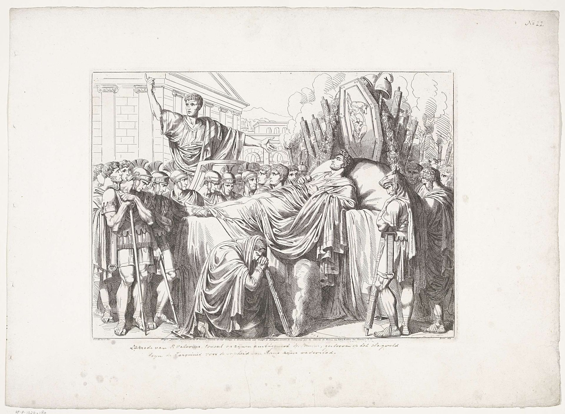 Lijkrede door Valerius voor Brutus by Bartolomeo Pinelli