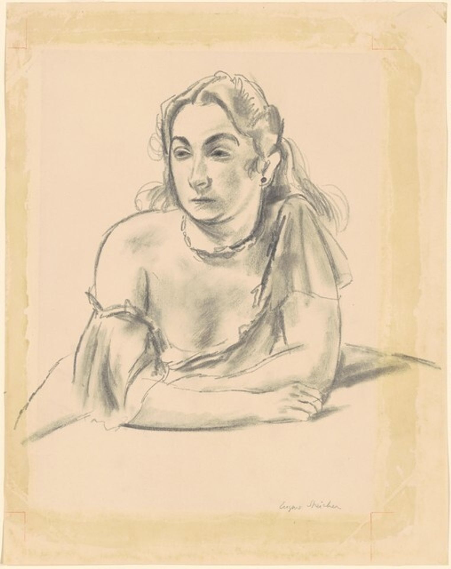 Woman Leaning on a Table by Eugene Speicher