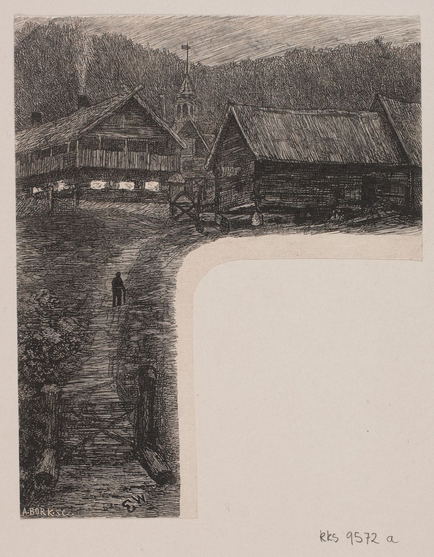 Illustration til "Den syvende far i huset" by André Bork