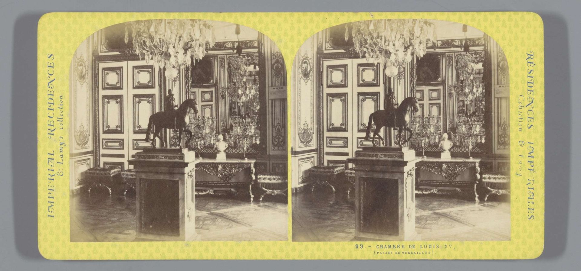 Interieur van de kamer van koning Lodewijk XV in het paleis van Versailles by Ernest Eléonor Pierre Lamy