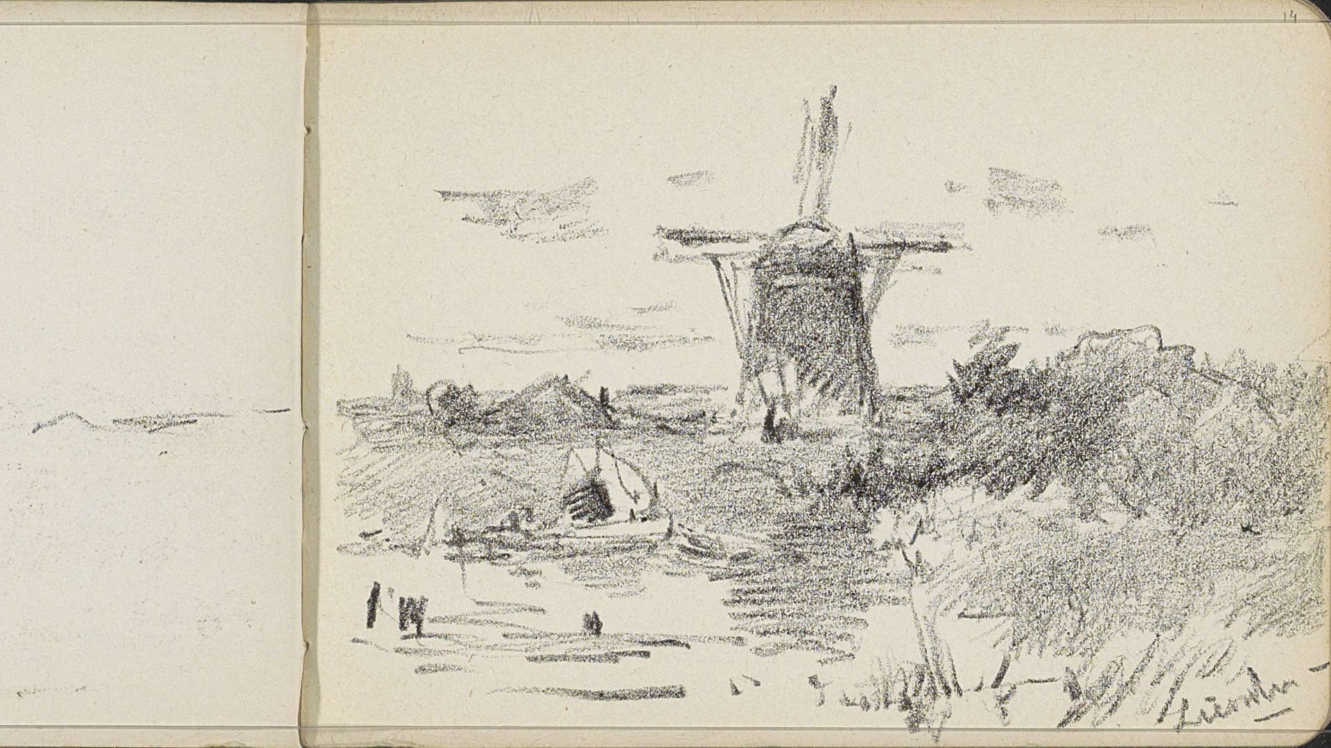 Molen De Zwaan te Lienden by Willem Cornelis Rip