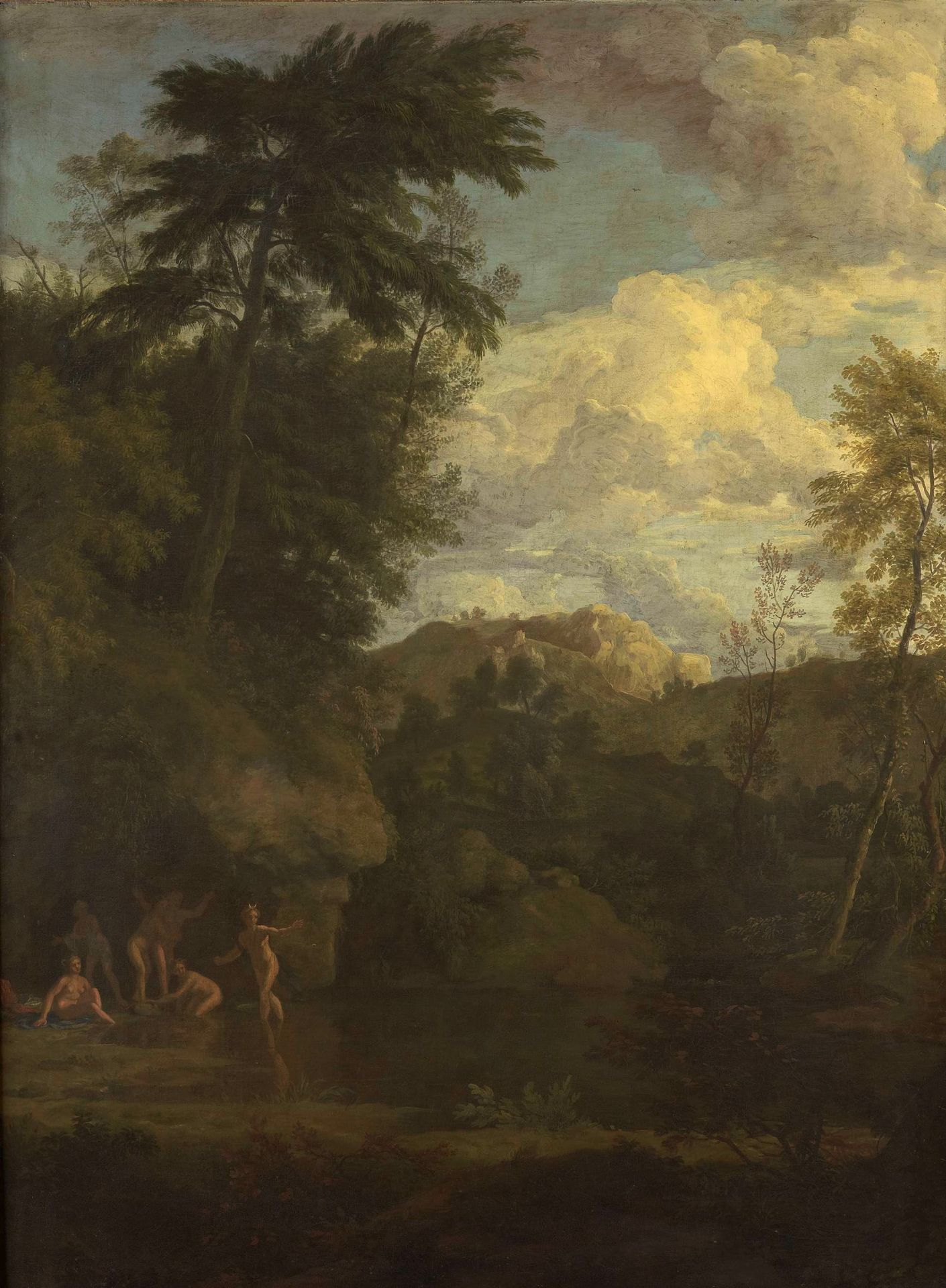Arcadian Landscape with Diana Bathing by Johannes Glauber