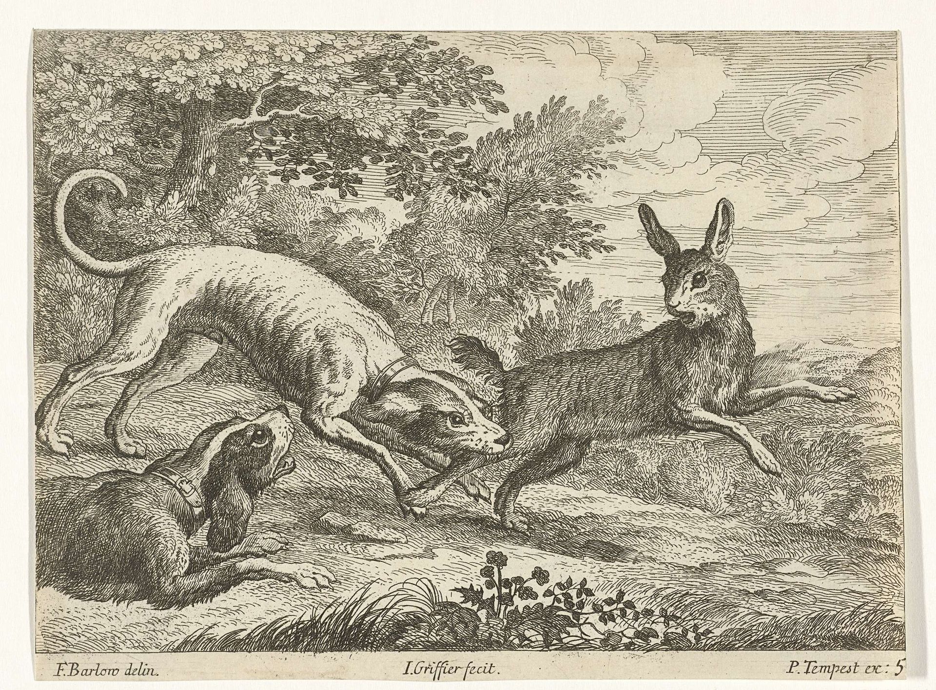 Jacht op een haas by Jan (I) Griffier