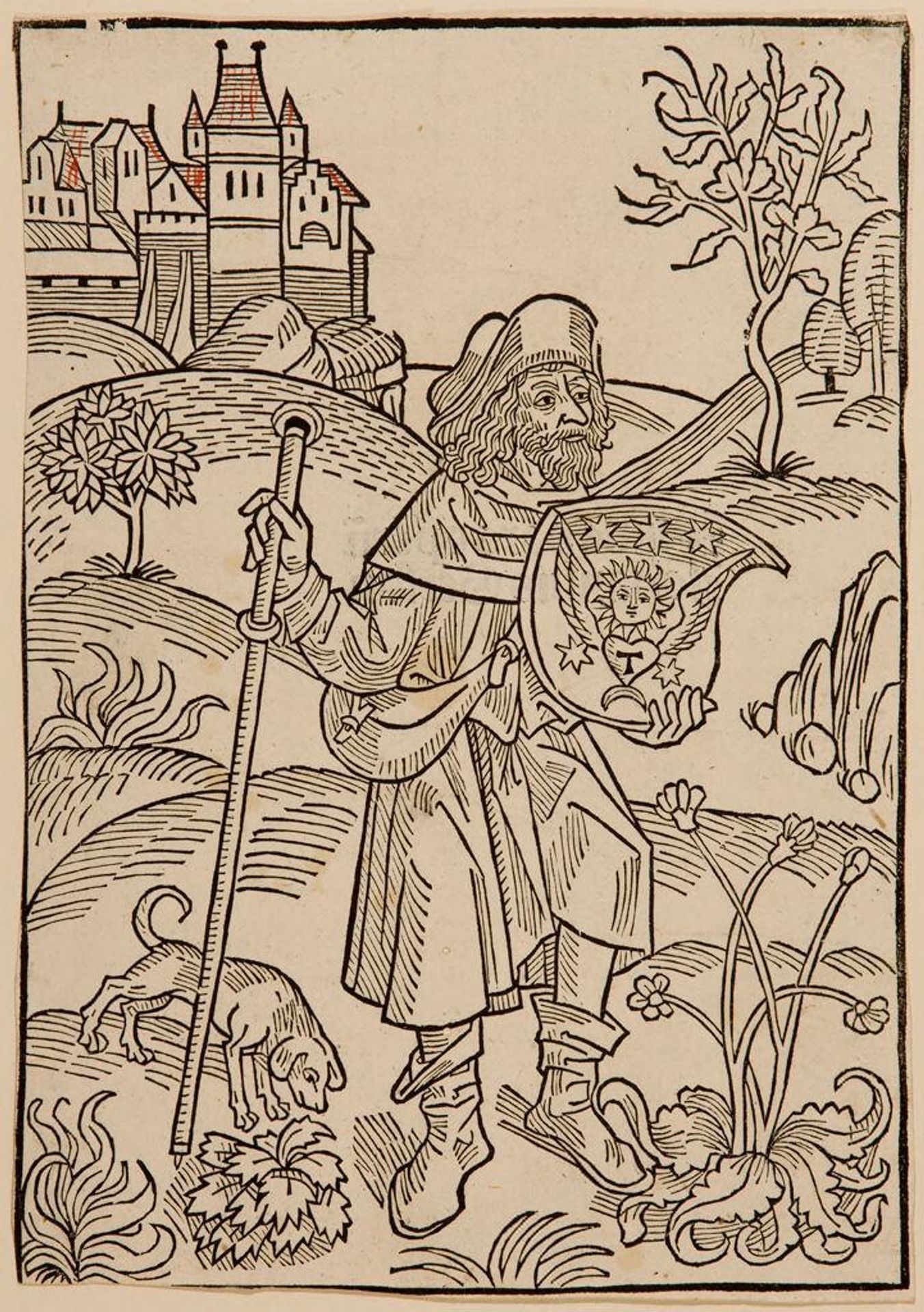 Gerson as a Pilgrim, Illustration from Johannes Gerson, Opera Basle, N. Kesler, 1489 by Anonymous